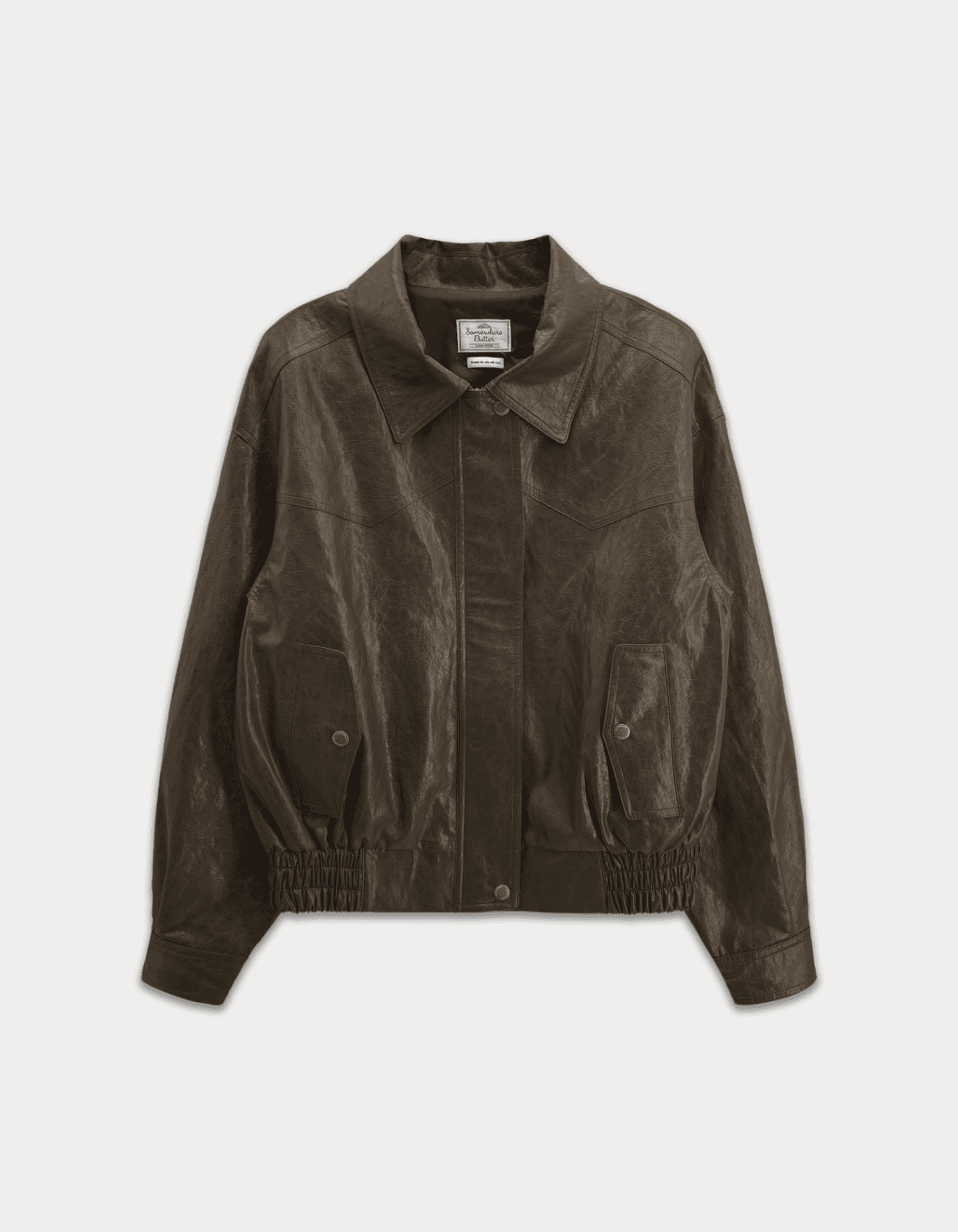 Devon Leather Blouson - Brown