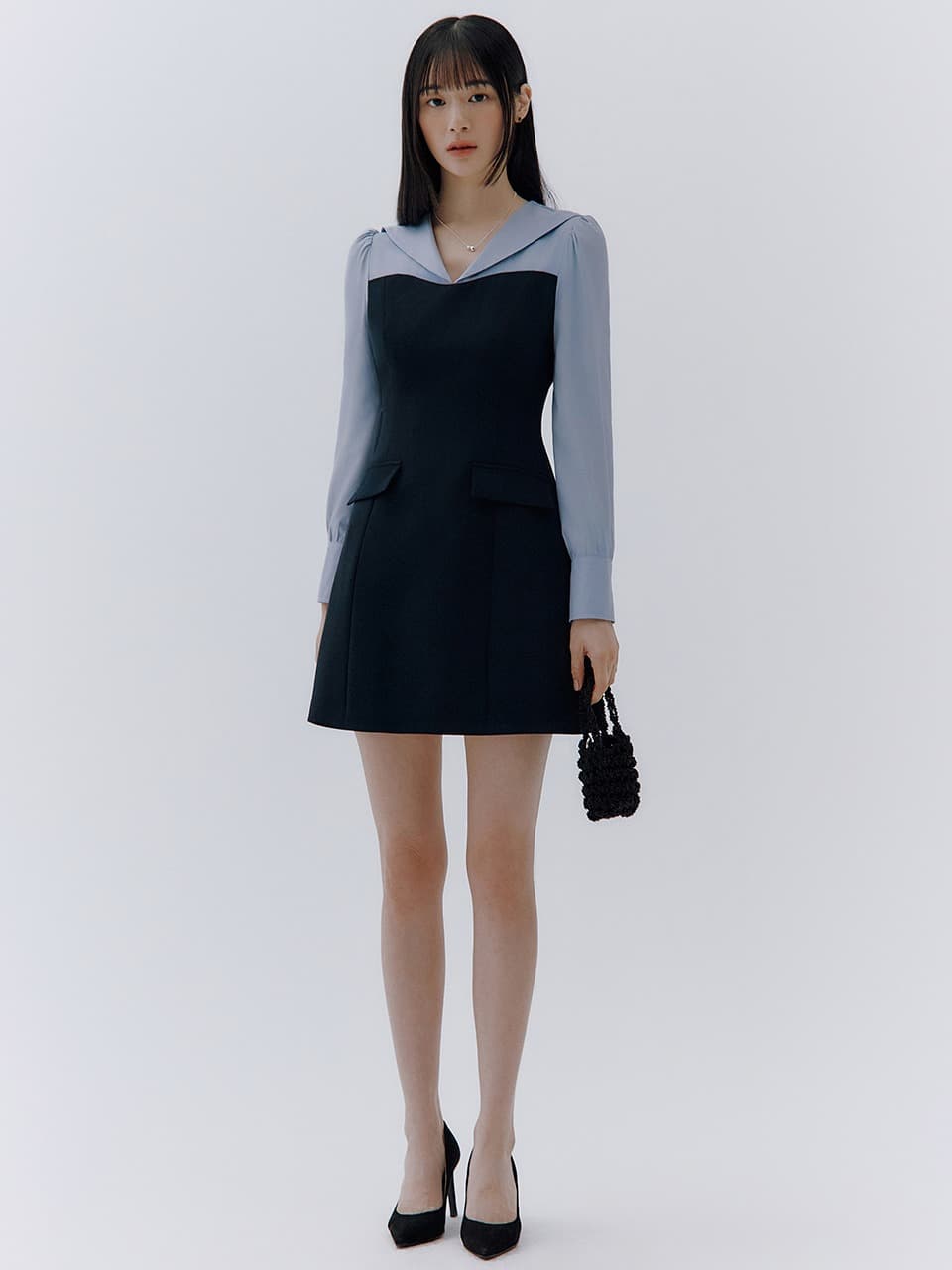 Aella block mini dress