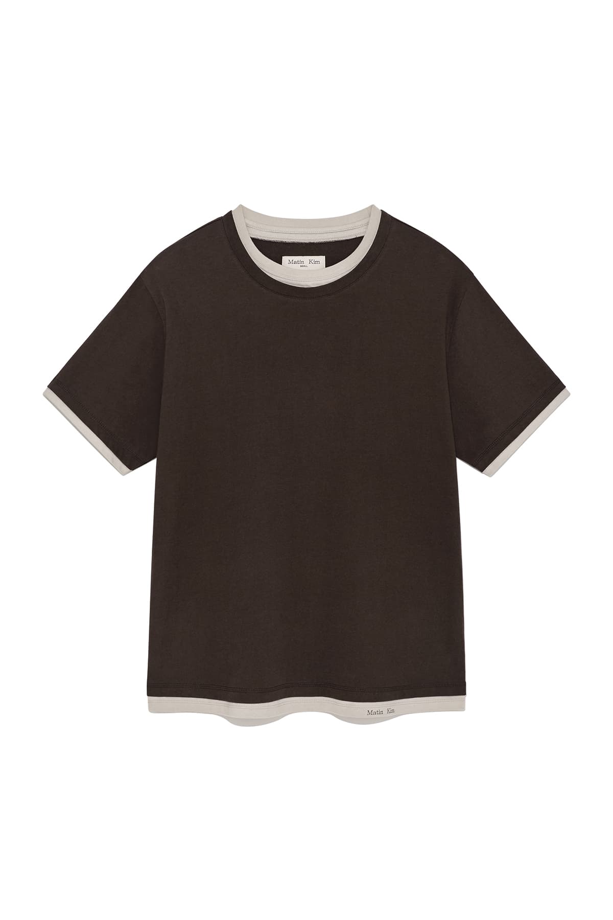 COLOR POINT LAYERED TOP FOR MEN IN BROWN
