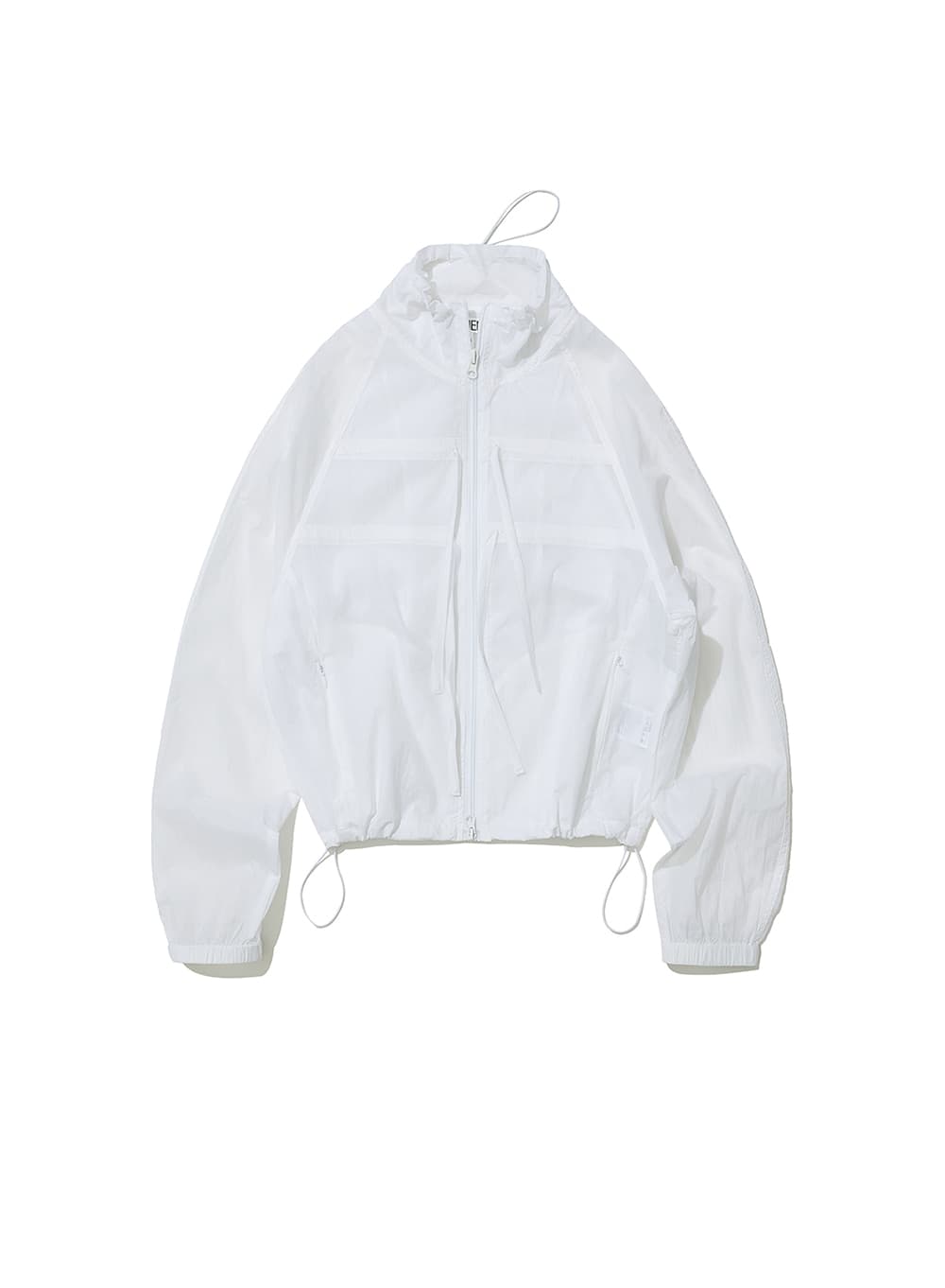 SHEER RIBBON TRACK JACKET_WHITE