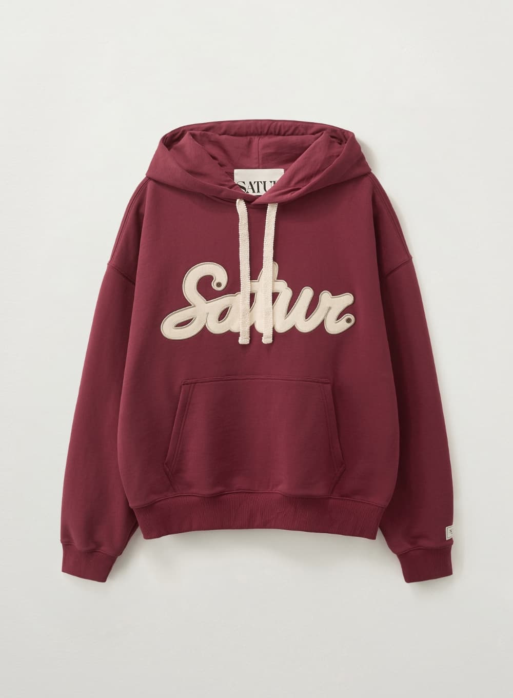 Lugo Denim Patch Hoodie - Burgundy