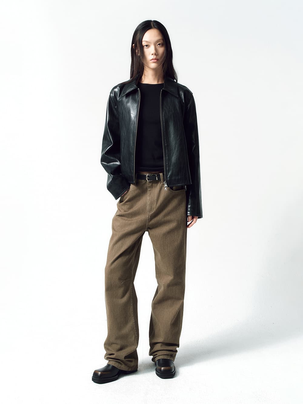커브드 카치온 데님 KHAKI