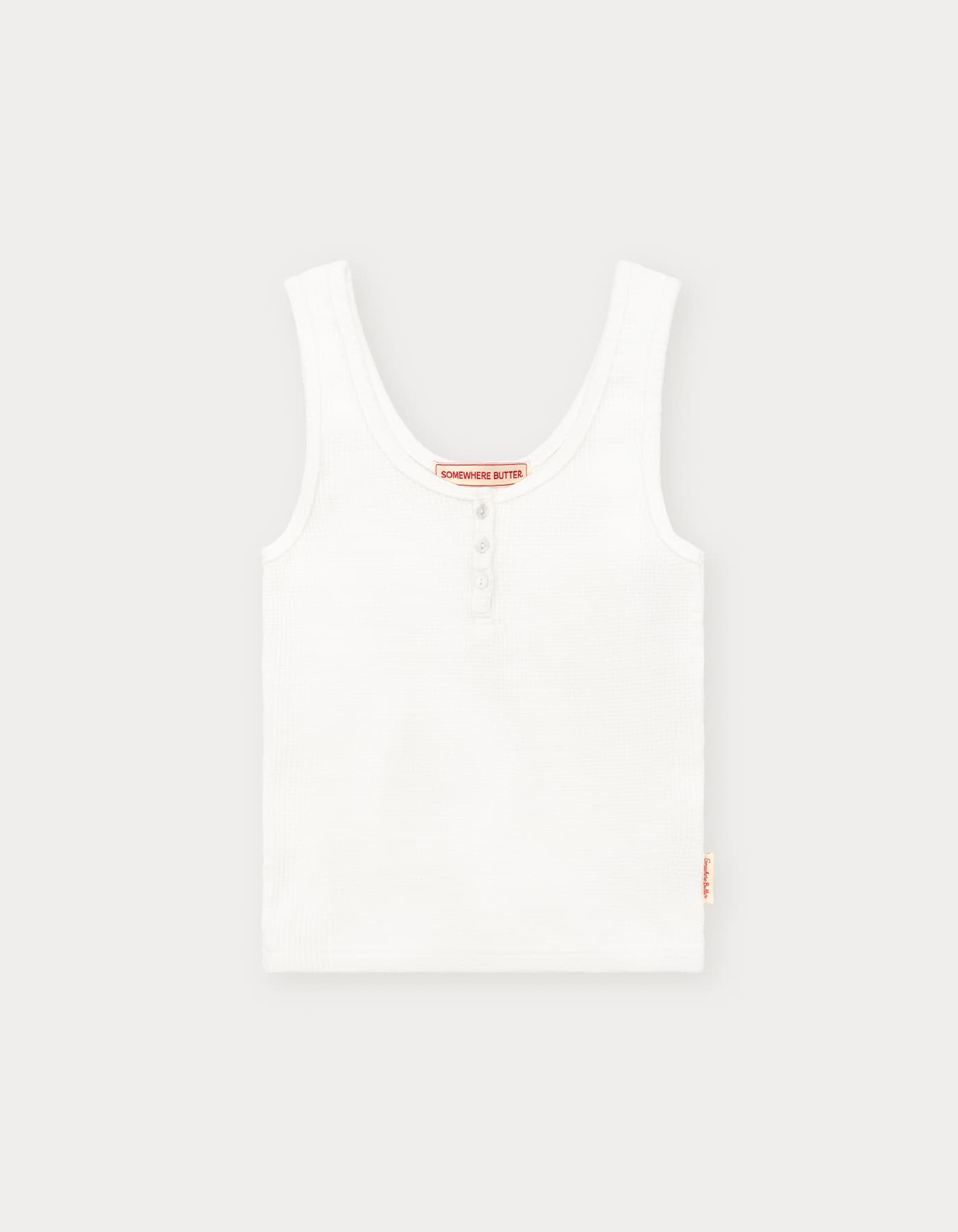 Essential Waffle Sleeveless - Ivory