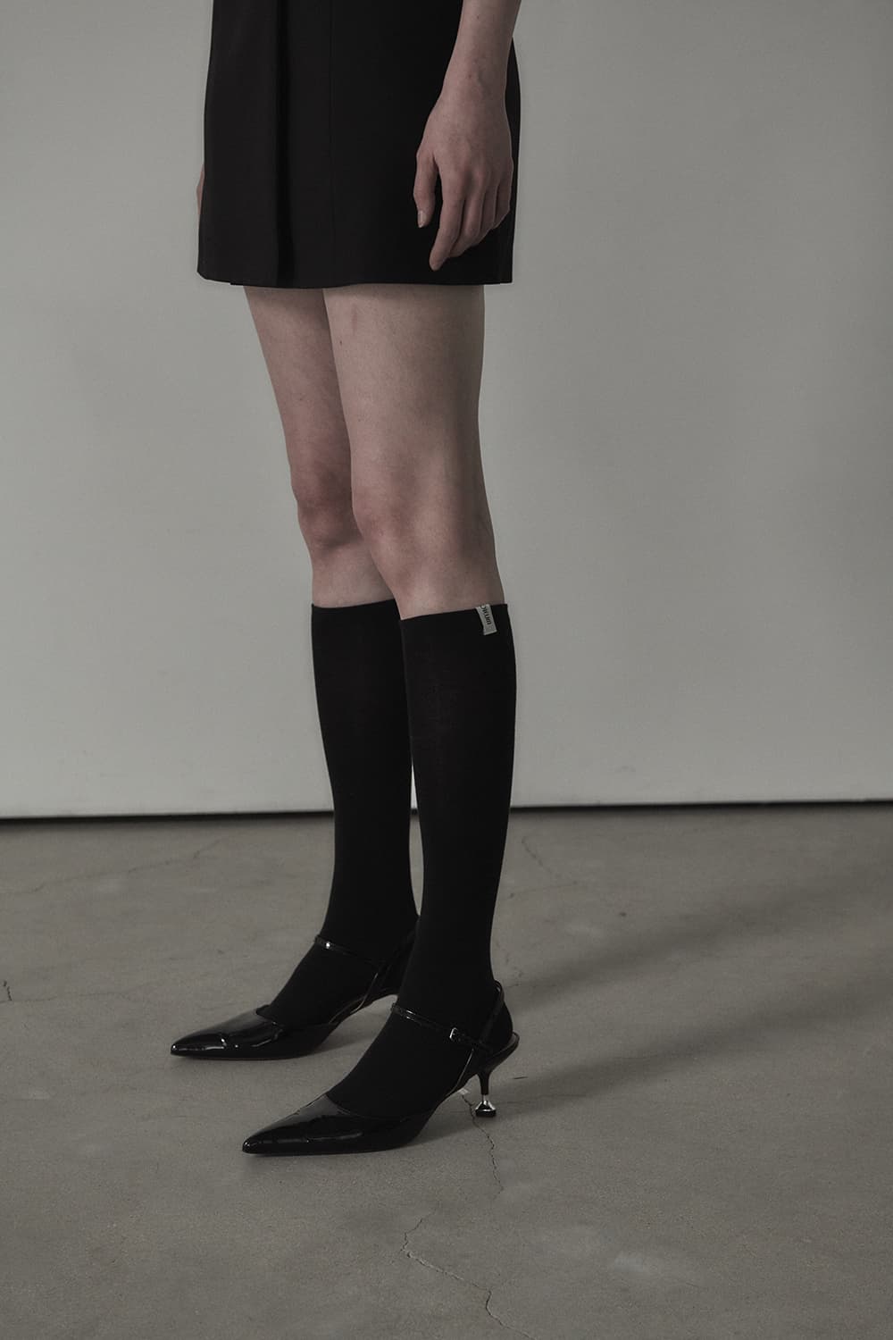 Logo Labeled Knee Socks - Black,Grey,White