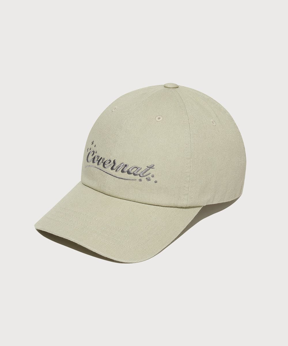 클로버하트 흘림체 워싱 볼캡 Beige