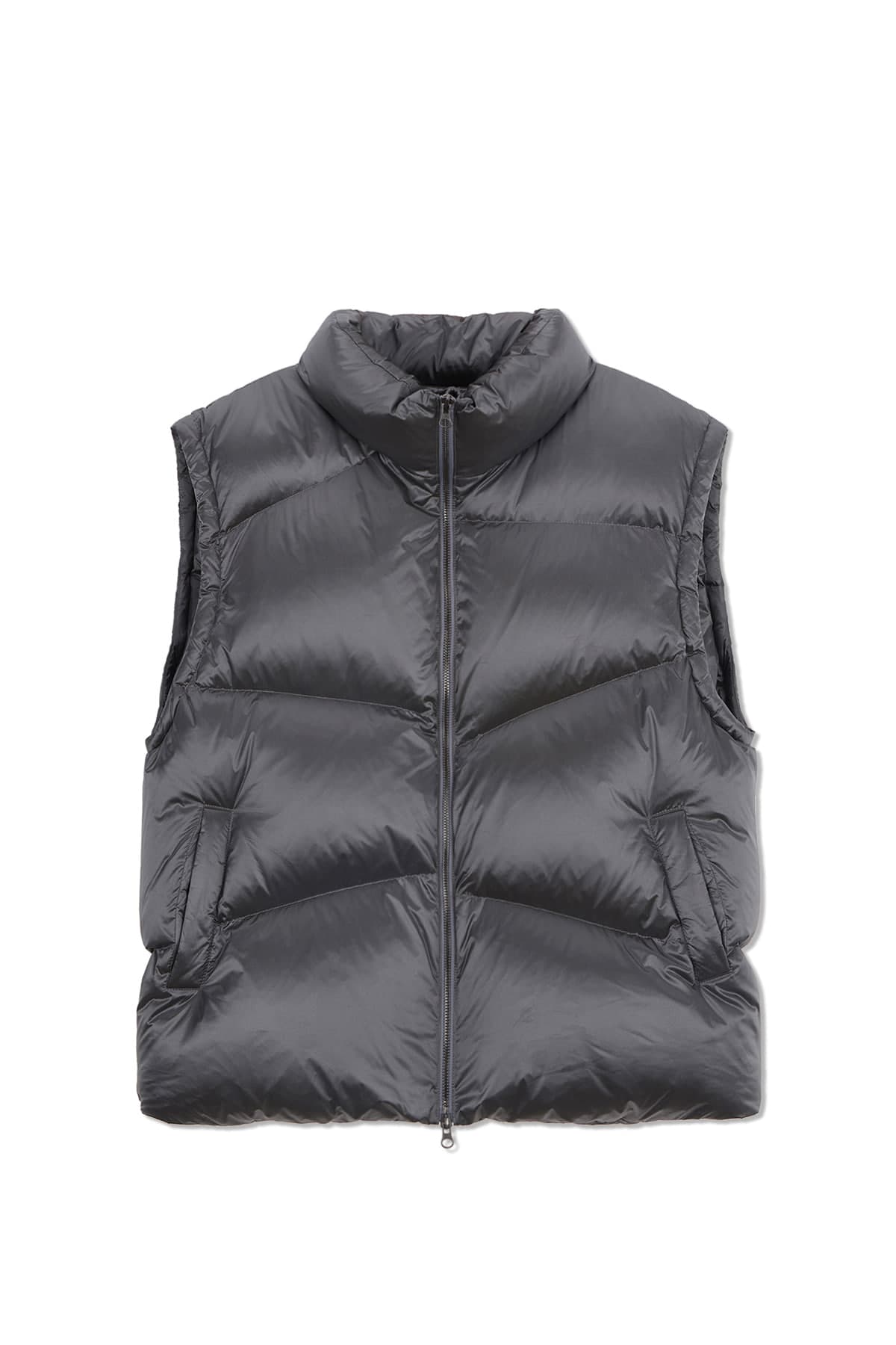 UNBALANCE QUILTED DOWN VEST FOR MEN IN GREY