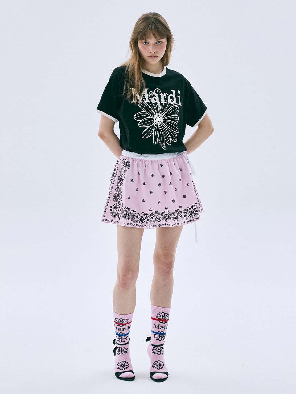 FLARE MINI SKIRT PAISLEY_PINK