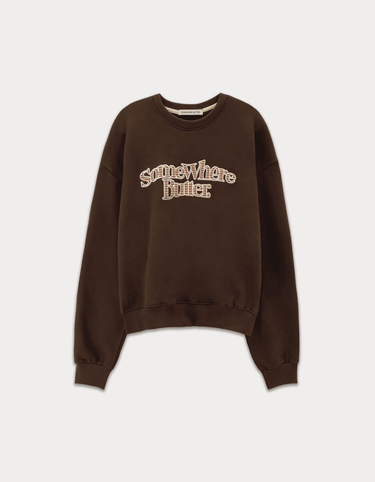 Check wave logo sweatshirt - Brown
