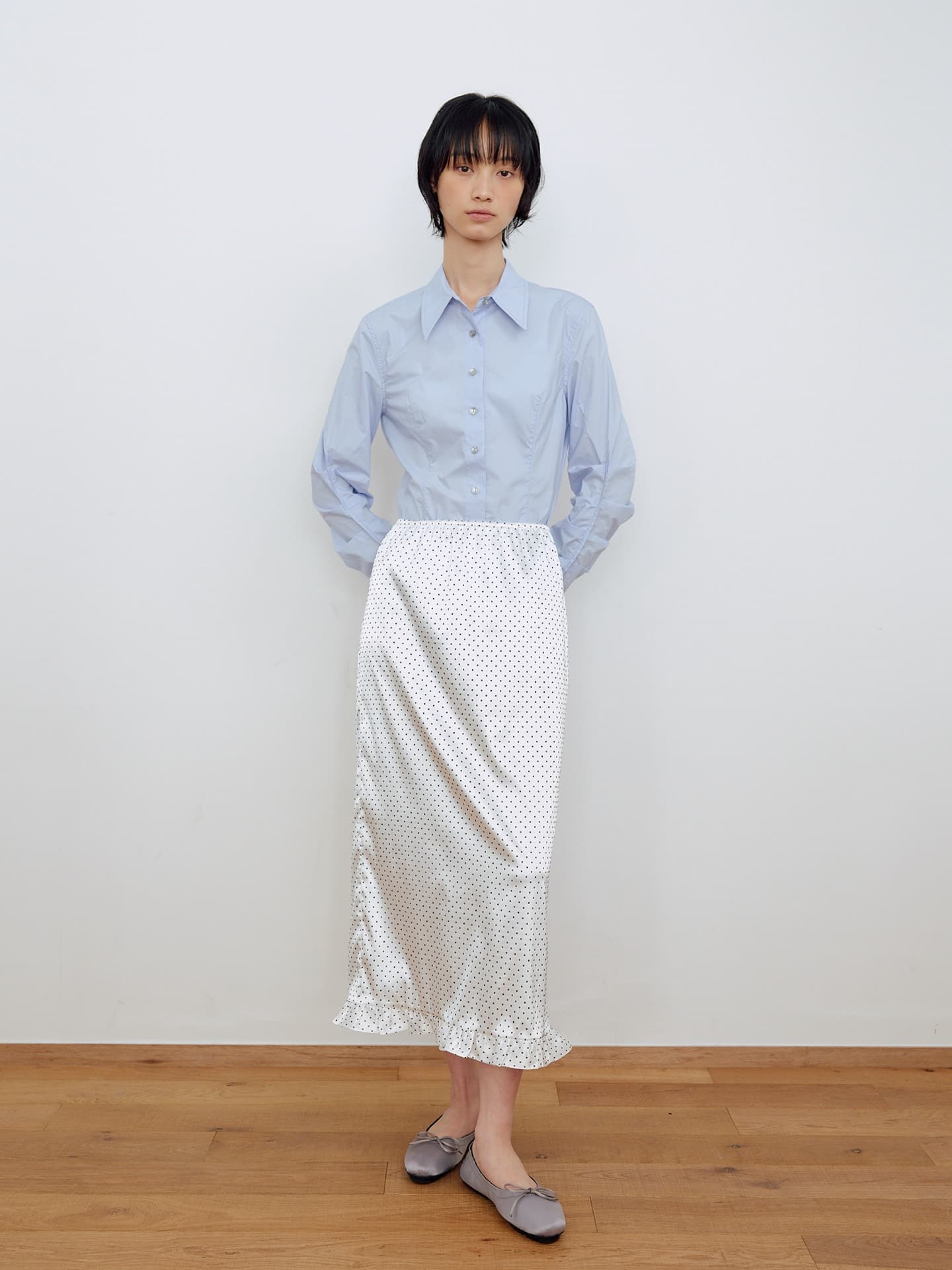 FRILL LAYERED LONG SKIRT_WHITE