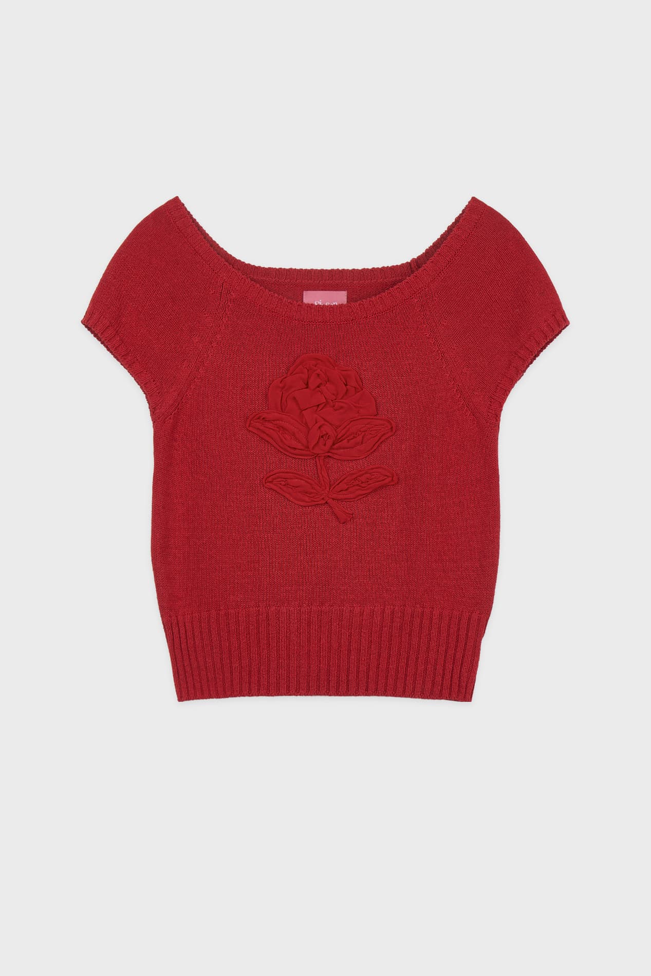 Flower Raglan Knit (Red)