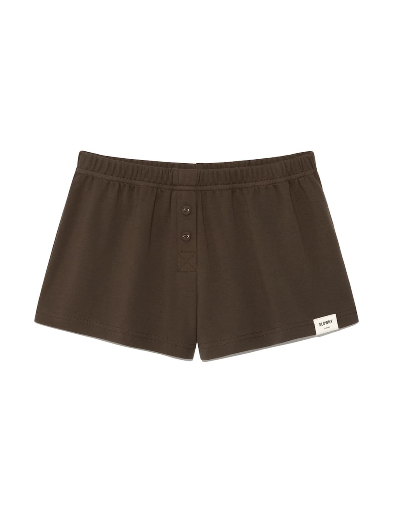 BUTTON FLY MINI SHORTS (CHOCO)