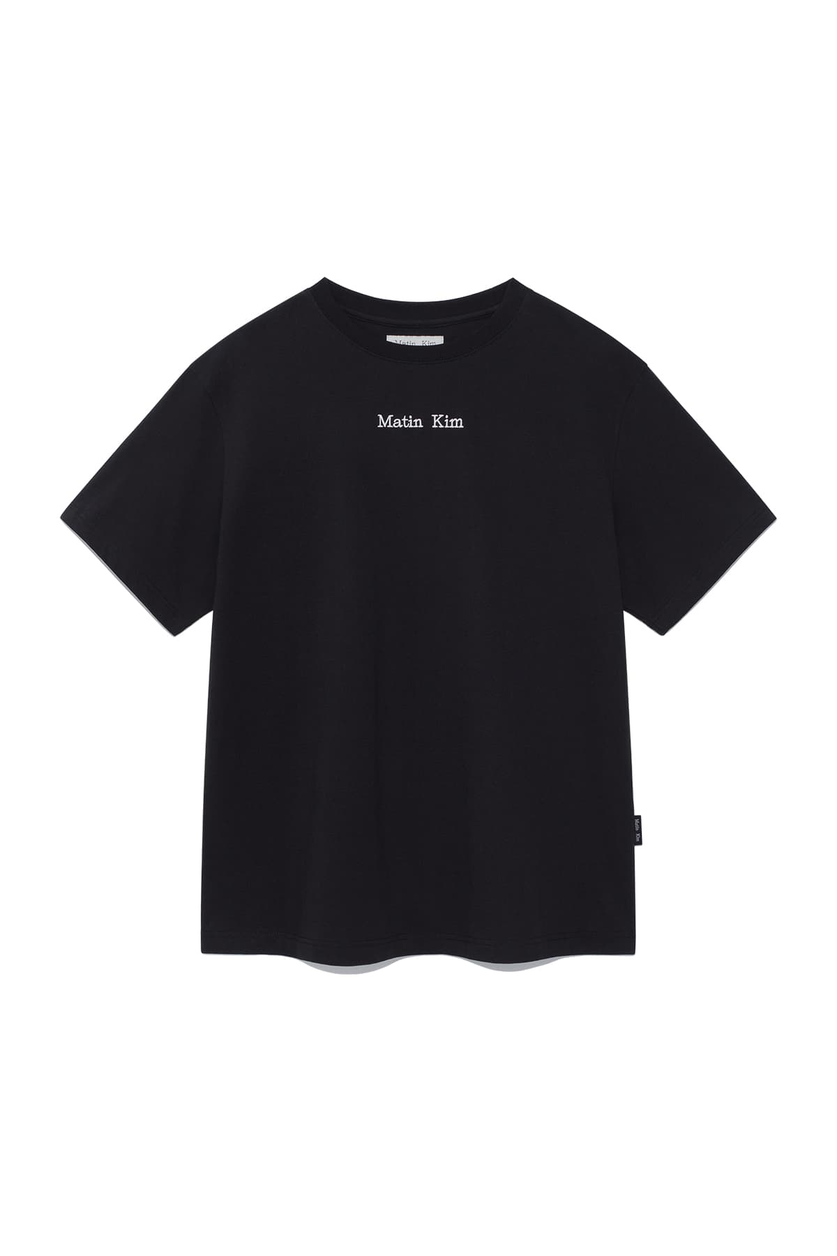 EMBROIDERY SMALL LOGO OVERSIZE TOP IN BLACK