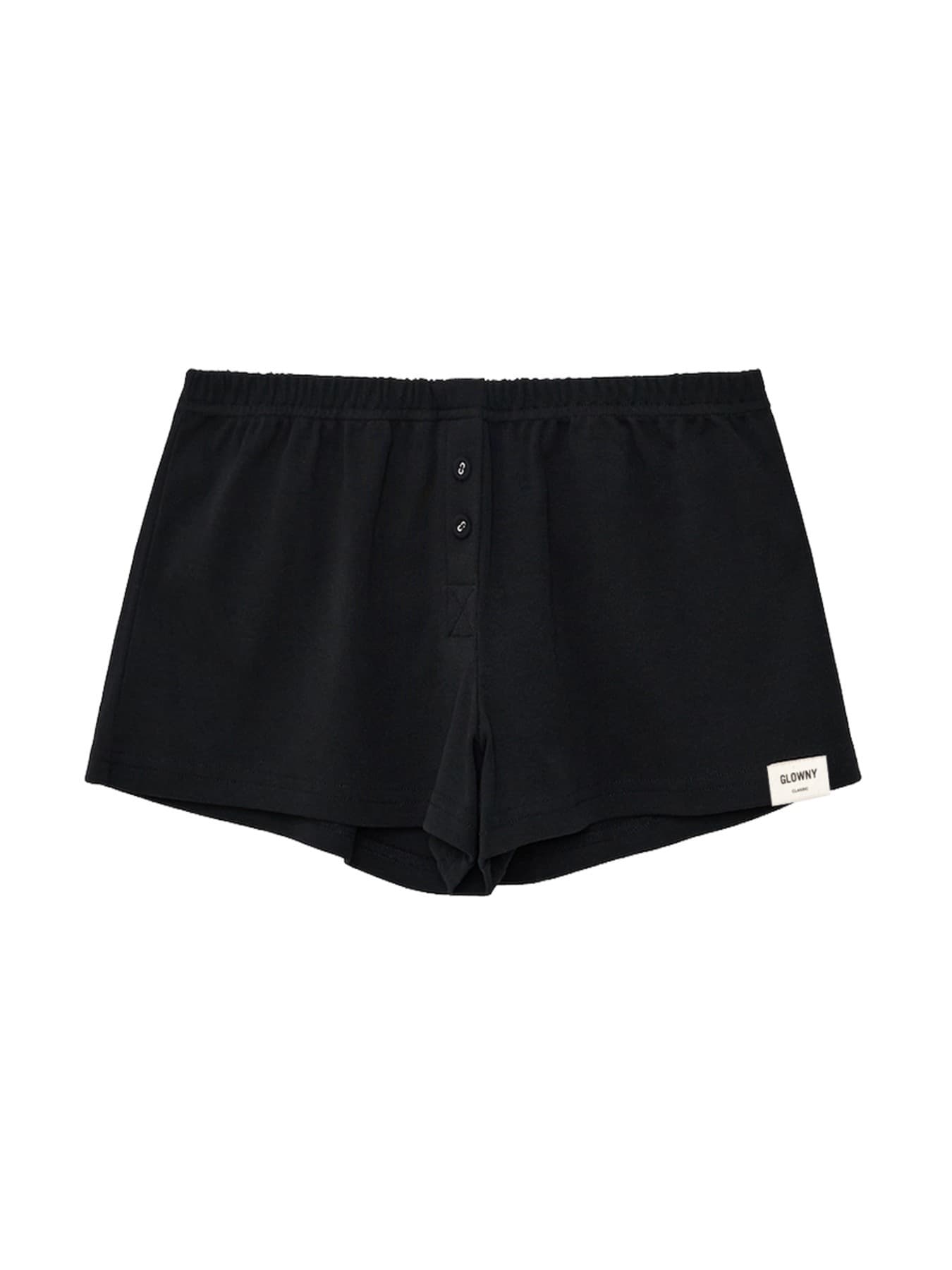 BUTTON FLY MINI SHORTS (BLACK)