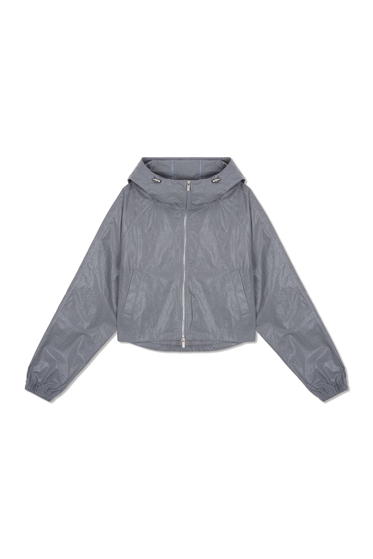 MATIN CROP HOODY COATING JUMPER IN DARK GREY