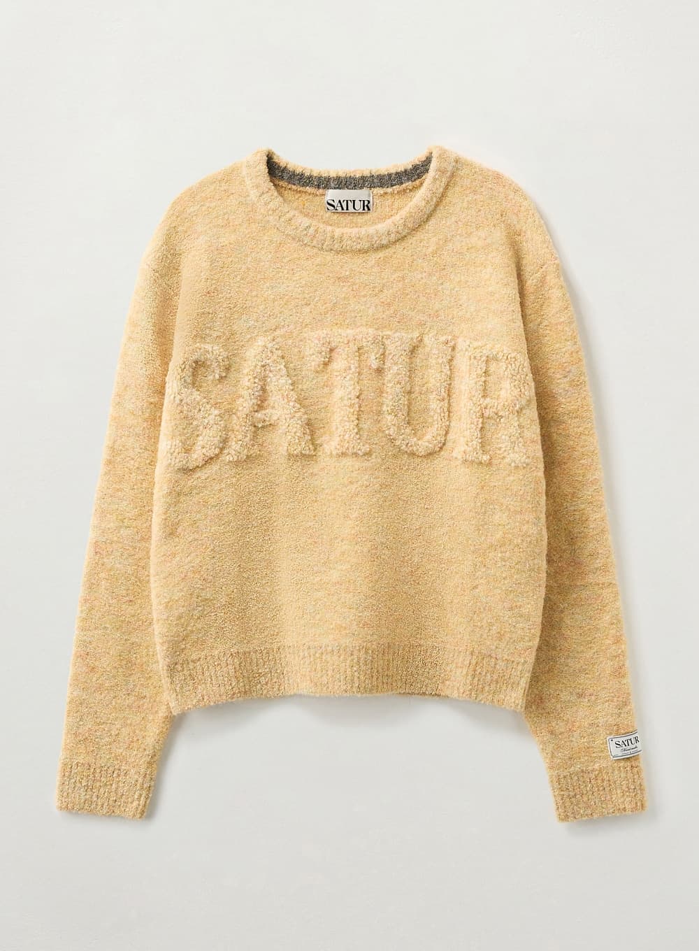 (W) Fleece Crew Neck Knit - Yellow