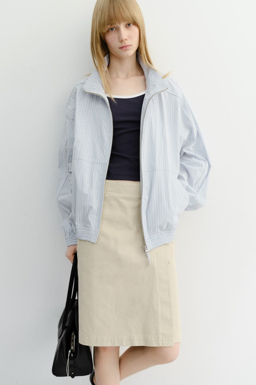 UNISEX SUMMER HARRINGTON JACKET SOFT BLUE STRIPE_UDJU6B122B1