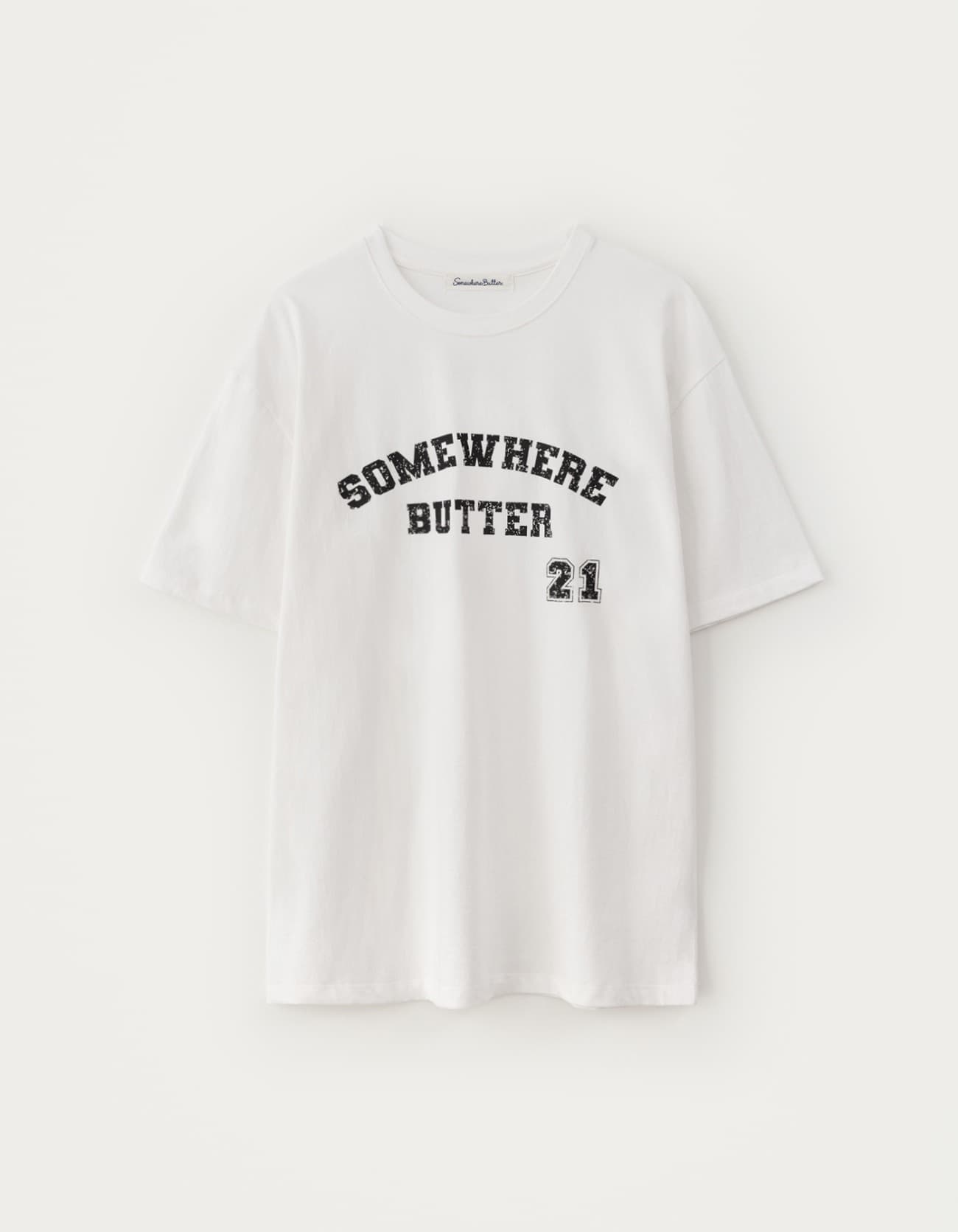 21 Square Logo Over-Fit Top - Ivory