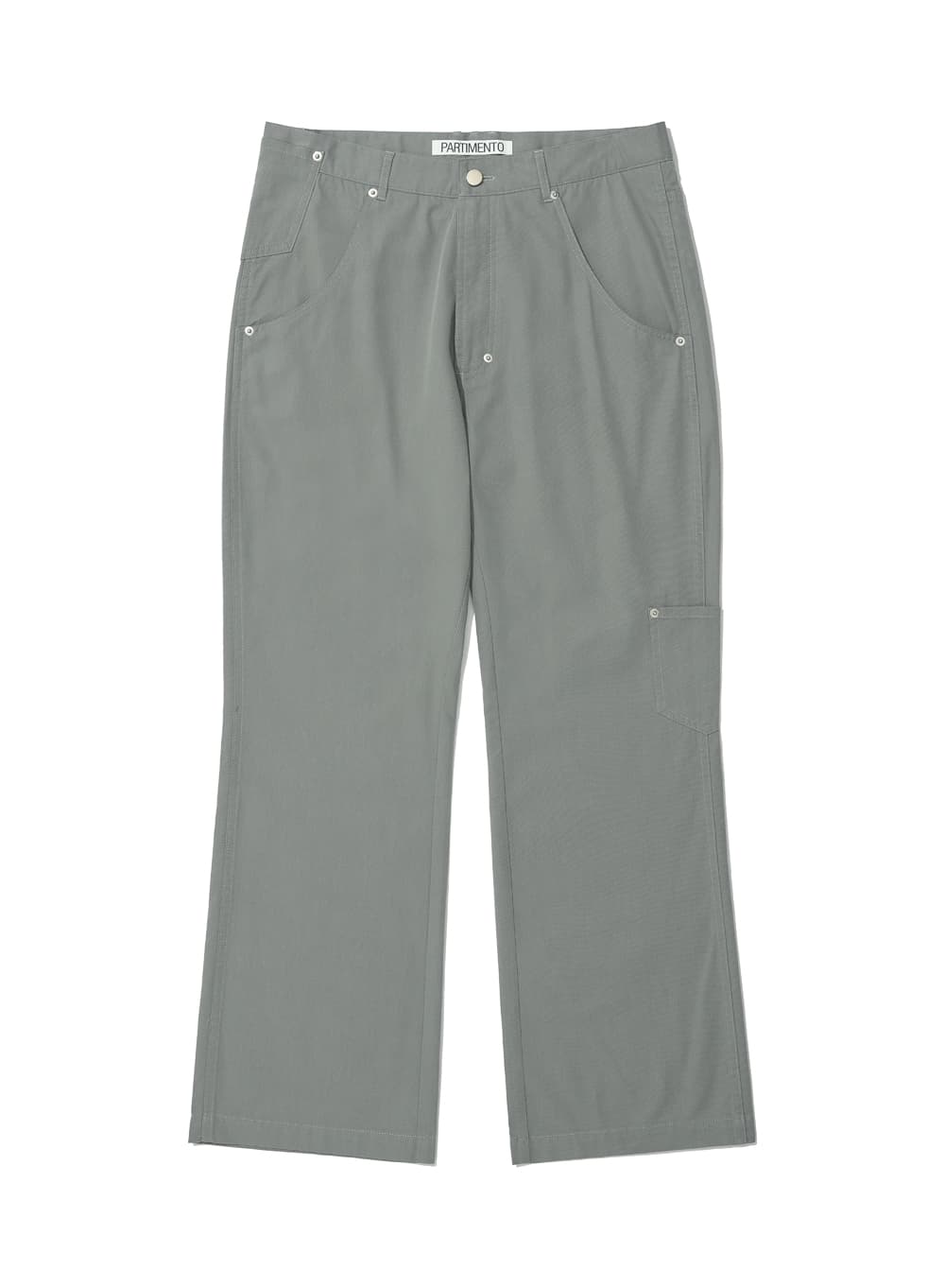 POCKET POINTED WIDE LEG PANTS_KHAKI GREEN
