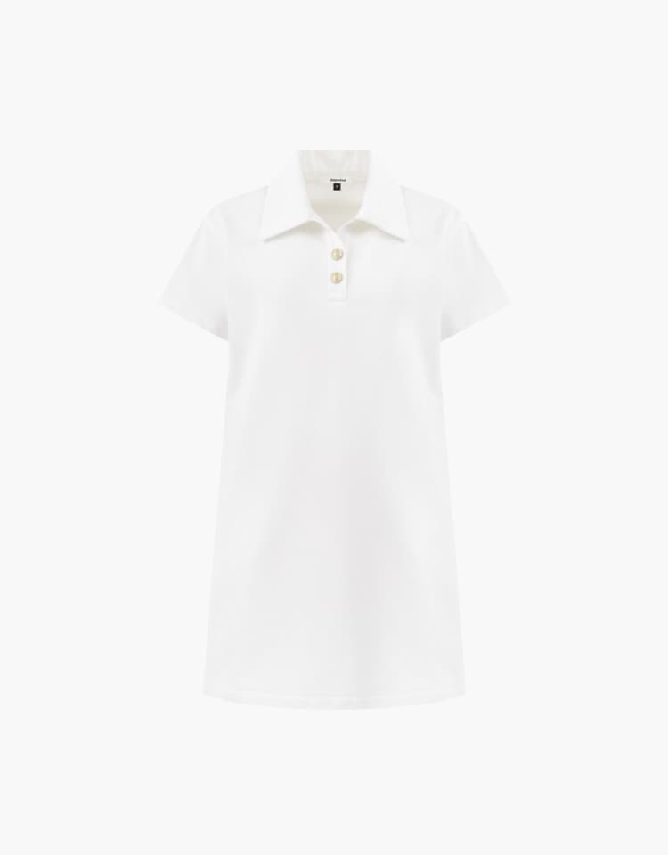 collar mini one piece - white