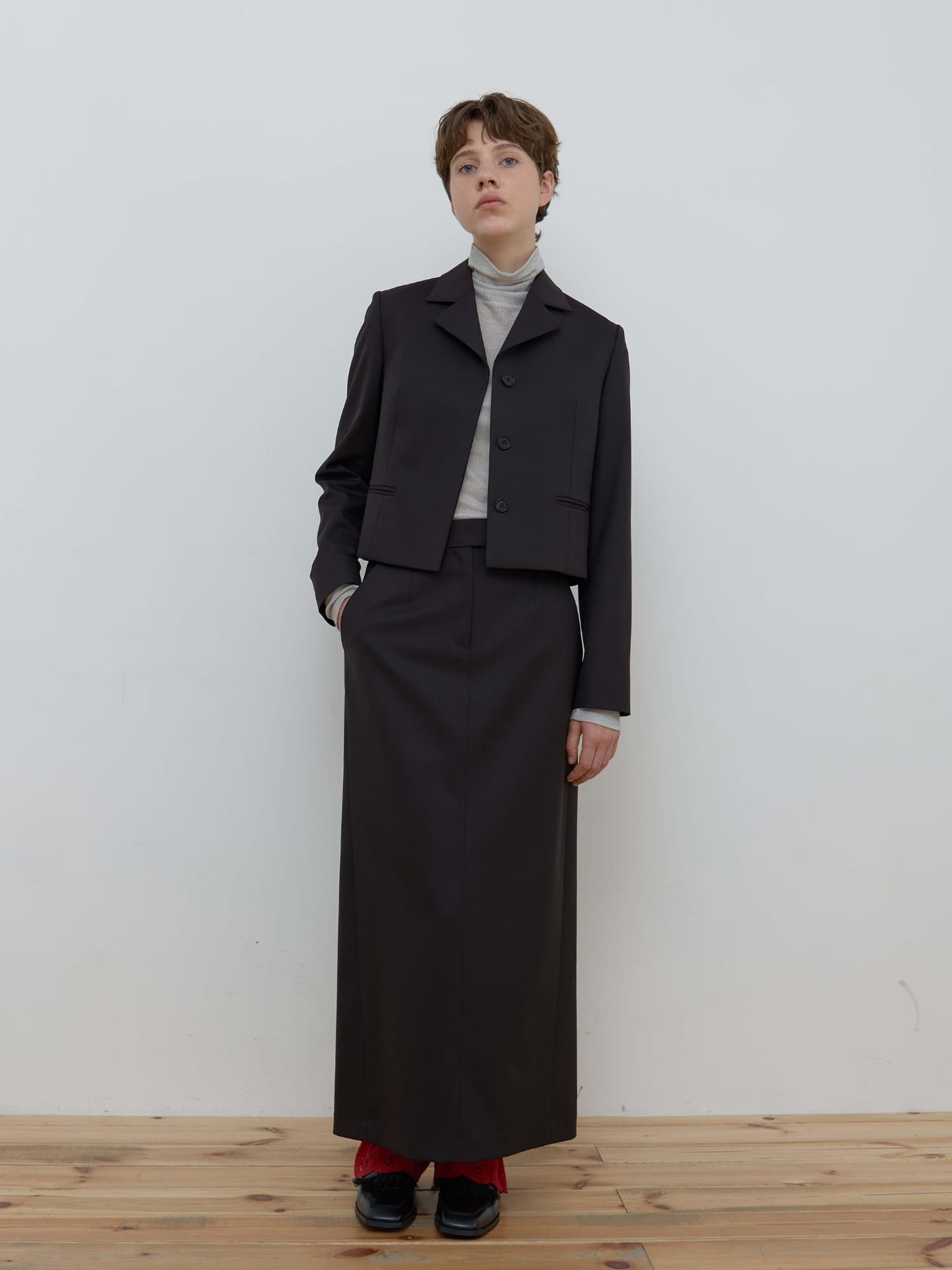 MAXI WOOL SKIRT_BROWN