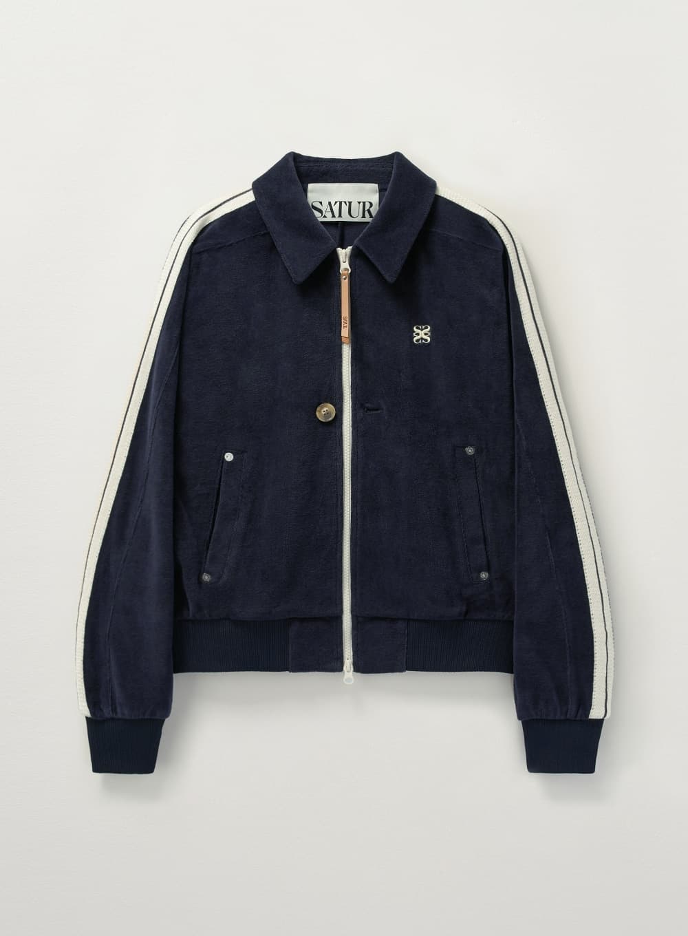 (W) Lawton Velour Collar Jacket - Navy