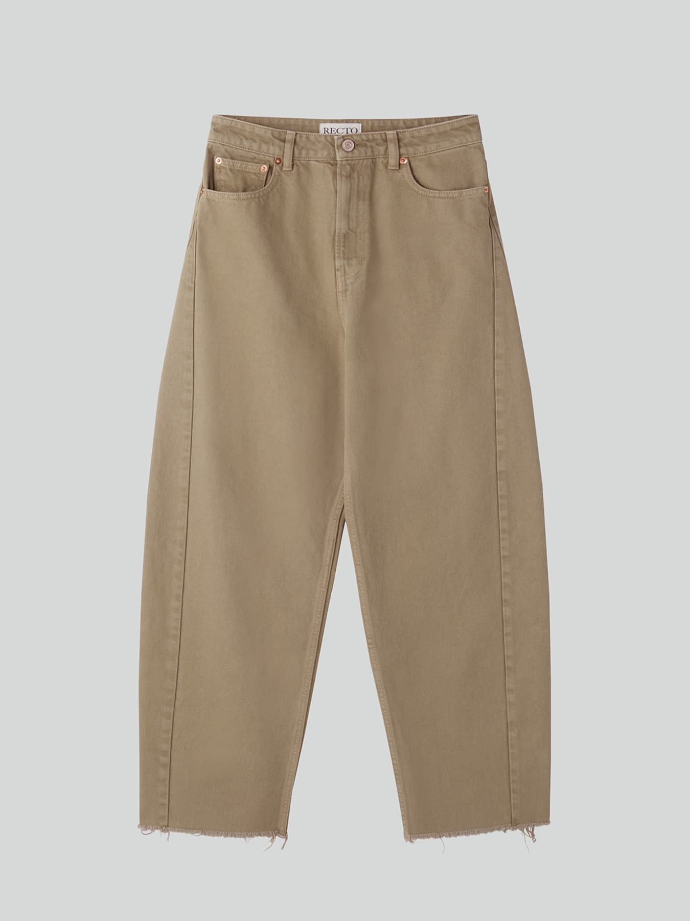 WASHED CURVED DENIM (BEIGE KHAKI)