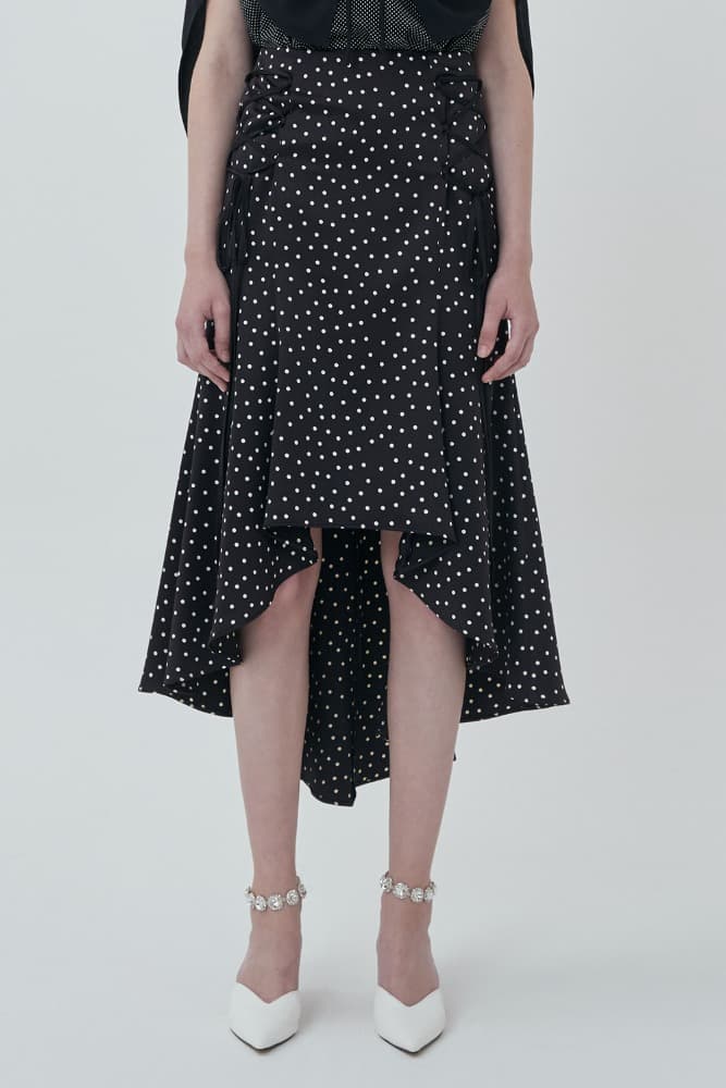 Polka Drape Skirt (2Color)