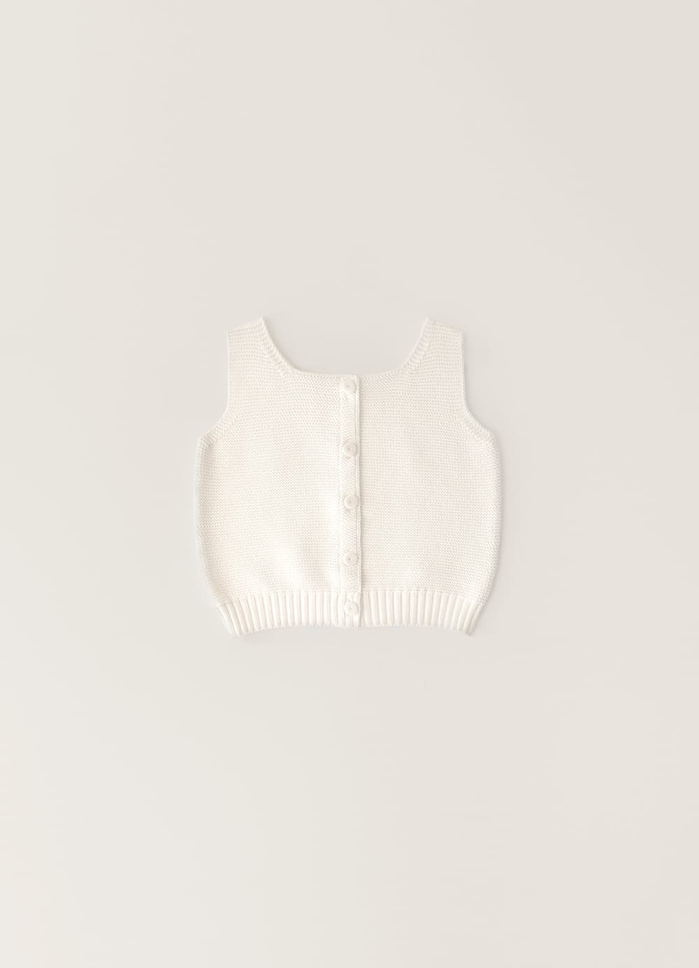 Wale Reverse Knit Vest - White