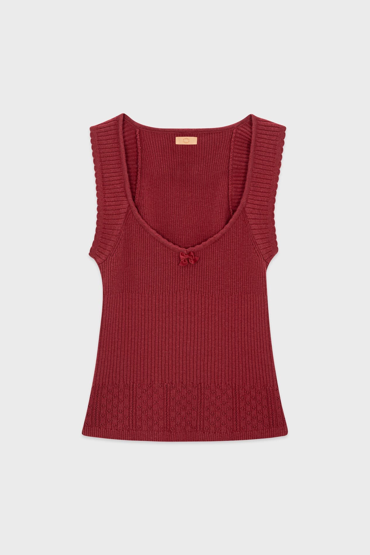 Scallop Punching Knit Sleeveless (Red)