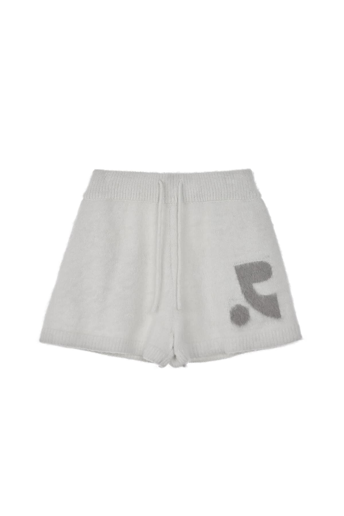 HAIRY KNIT SHORTS - GREY