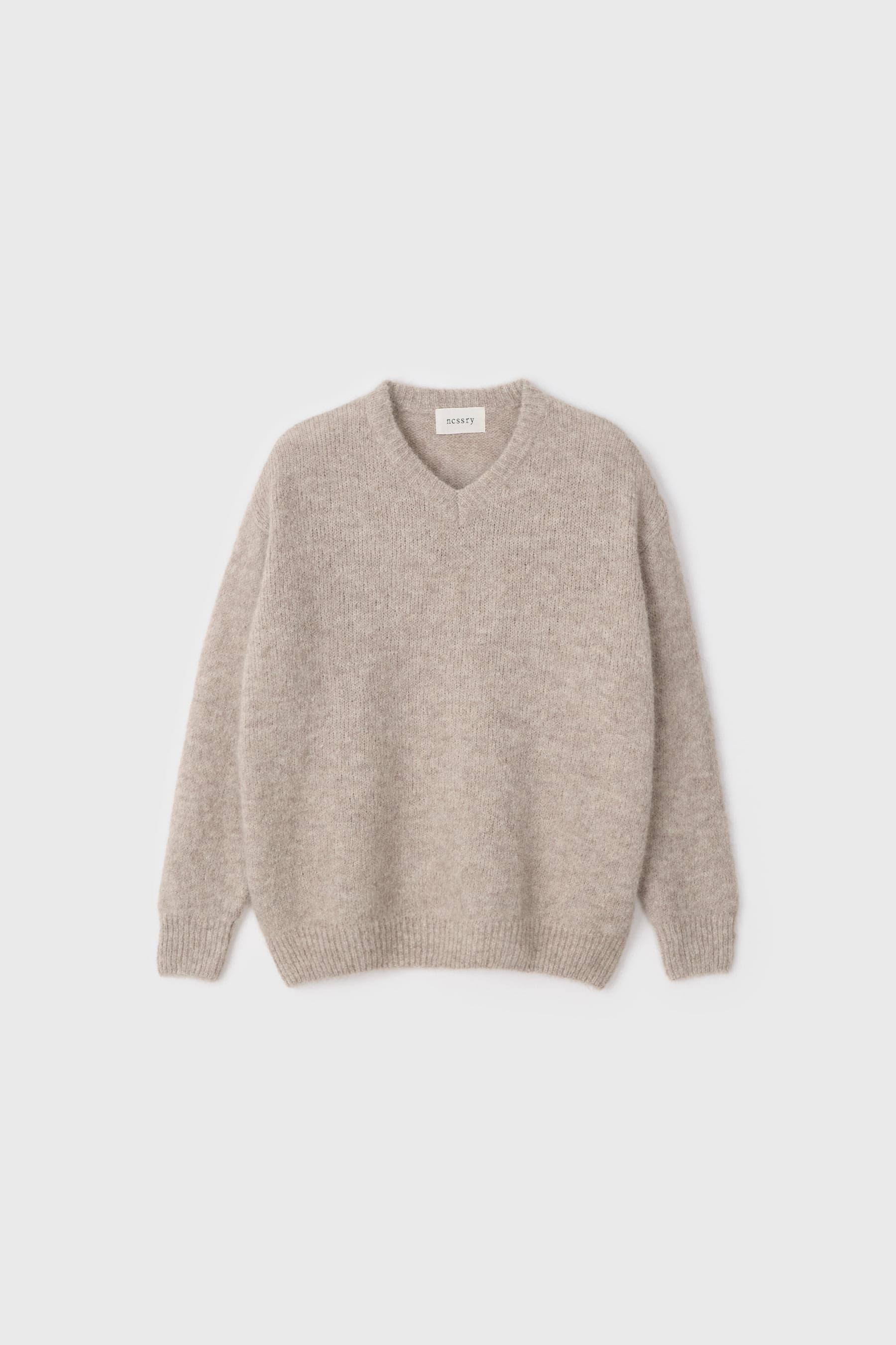 Alpaca V-Neck Knit (Beige)