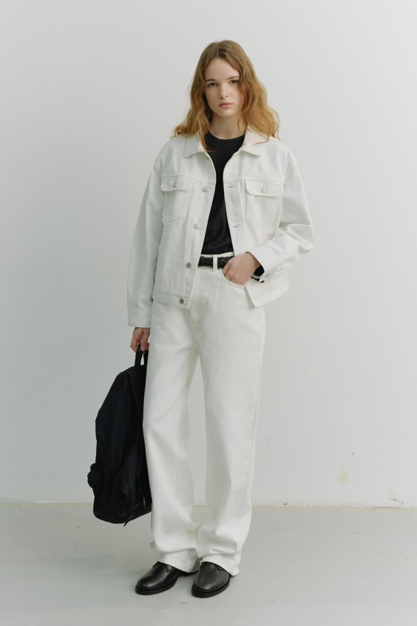 UNISEX DENIM TRUCKER JACKET IVORY_UDJU6A108IV