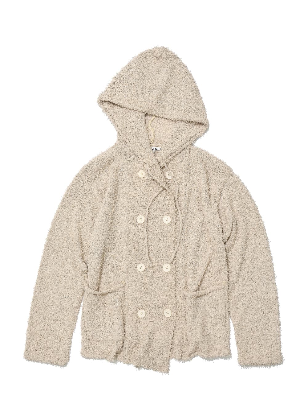 GRUNGE BOUCLE HOODED CARDIGAN_IVORY