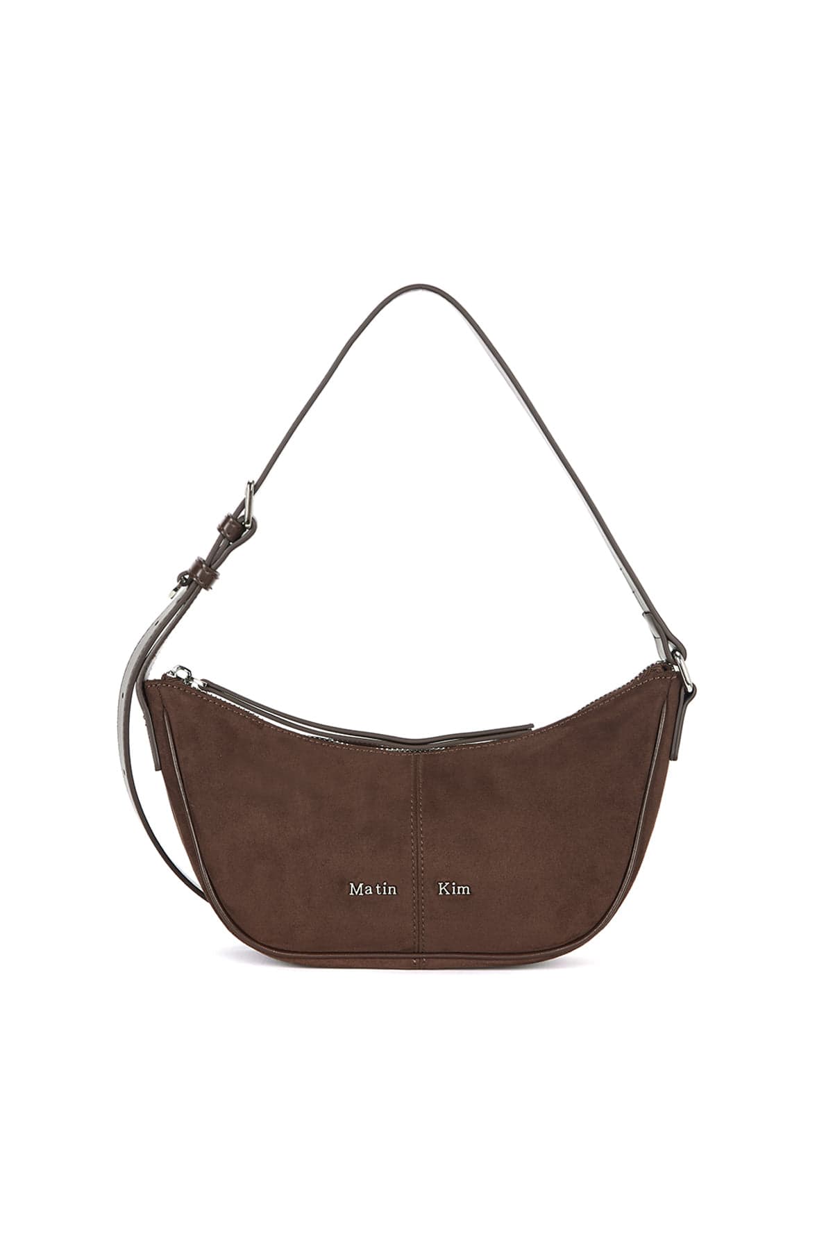 SUEDE MINI ARC HOBO BAG IN BROWN