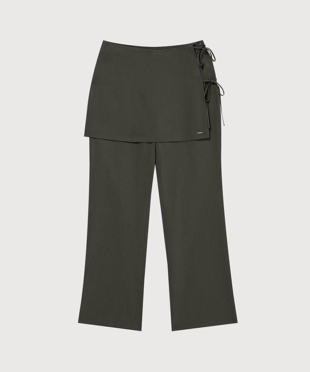 우먼 스커트 레이어드 팬츠 Light Brown