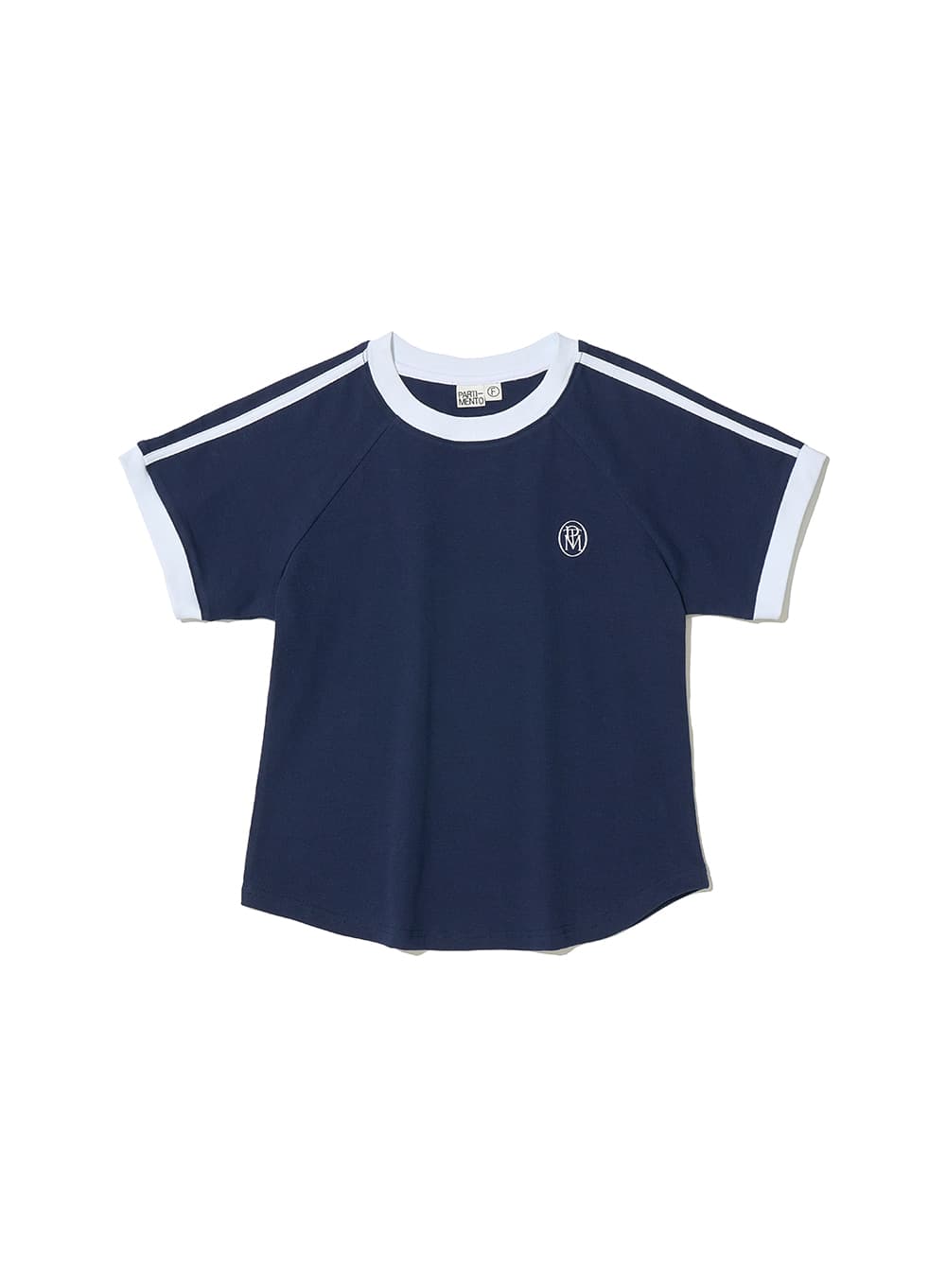 COLLEGE STRIPE RINGER TEE_NAVY