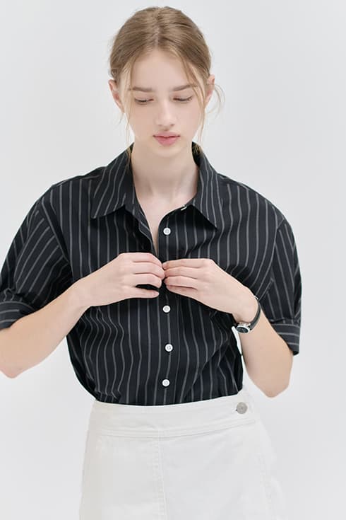 25N summer basic shirts [BK/ST]