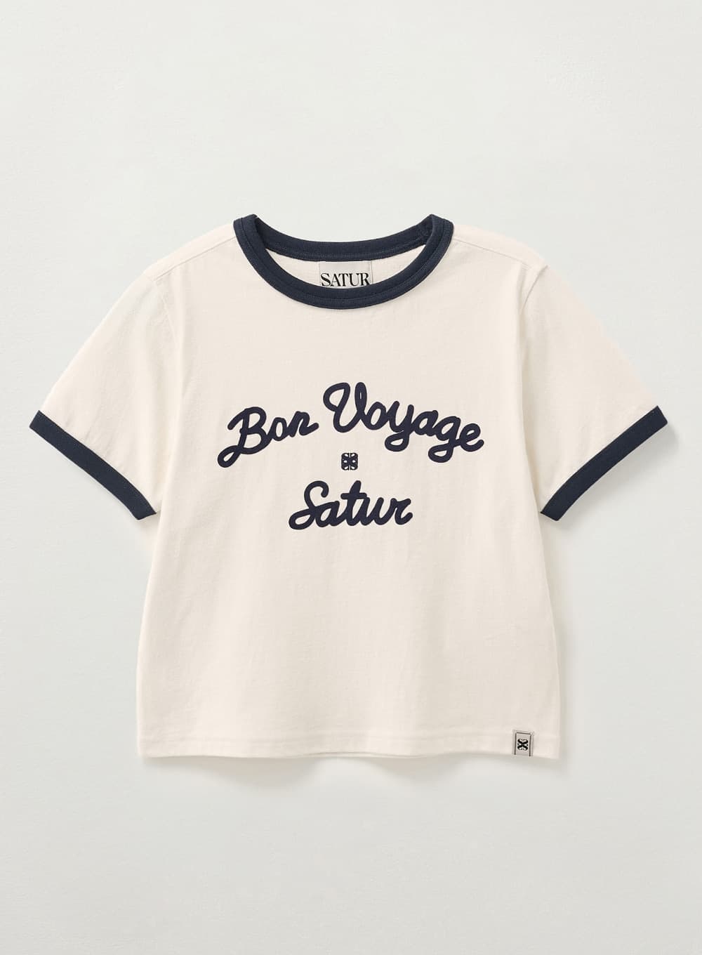 (W) Bon Voyage Ringer T-Shirt - Cream Navy