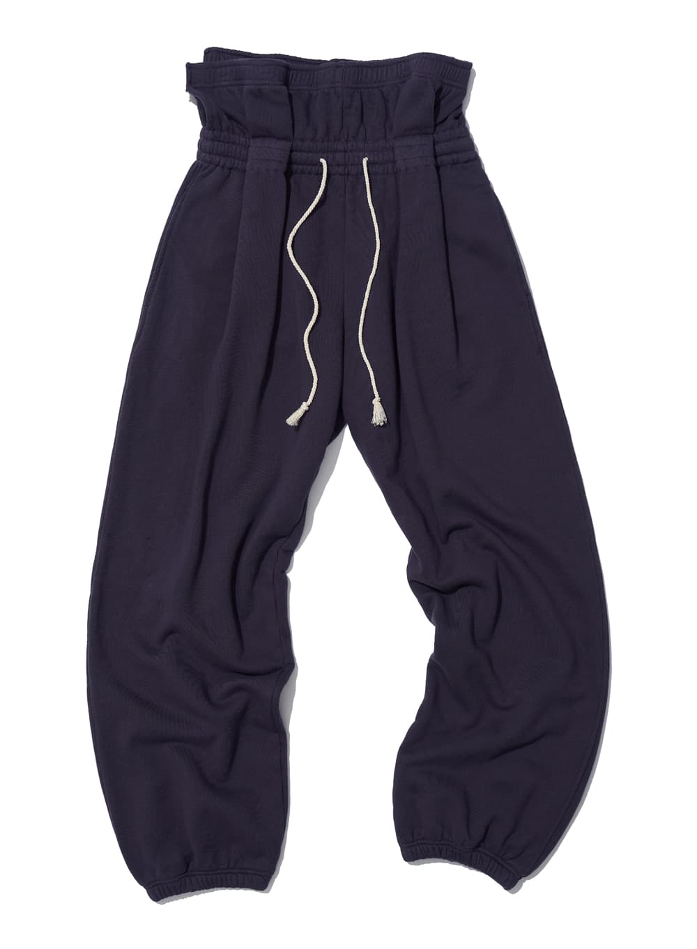FOLDOVER WAIST PLEATED SWEATPANTS_DEEP PURPLE