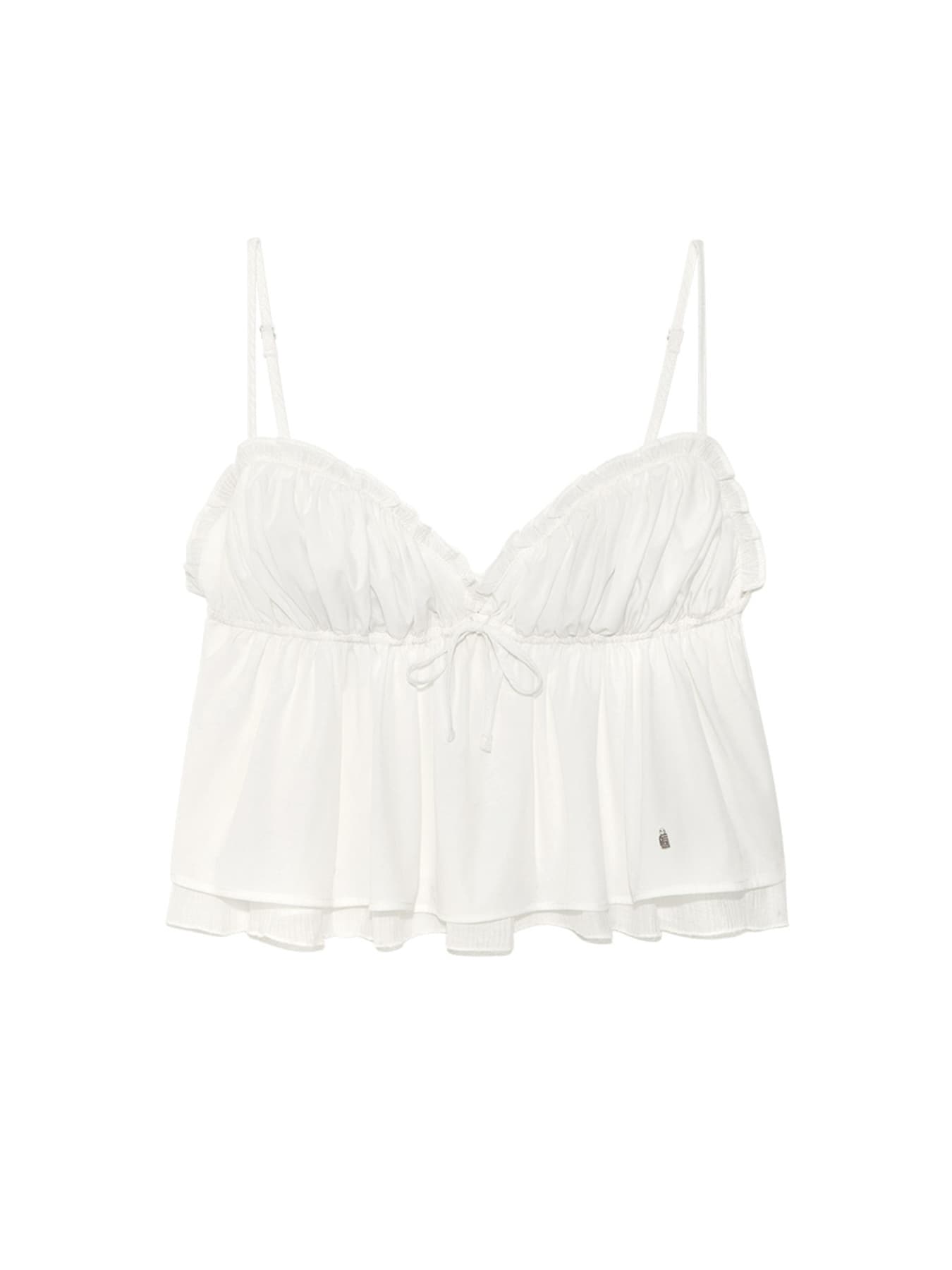 SHIRRED CRINKLE BUSTIER (WHITE)