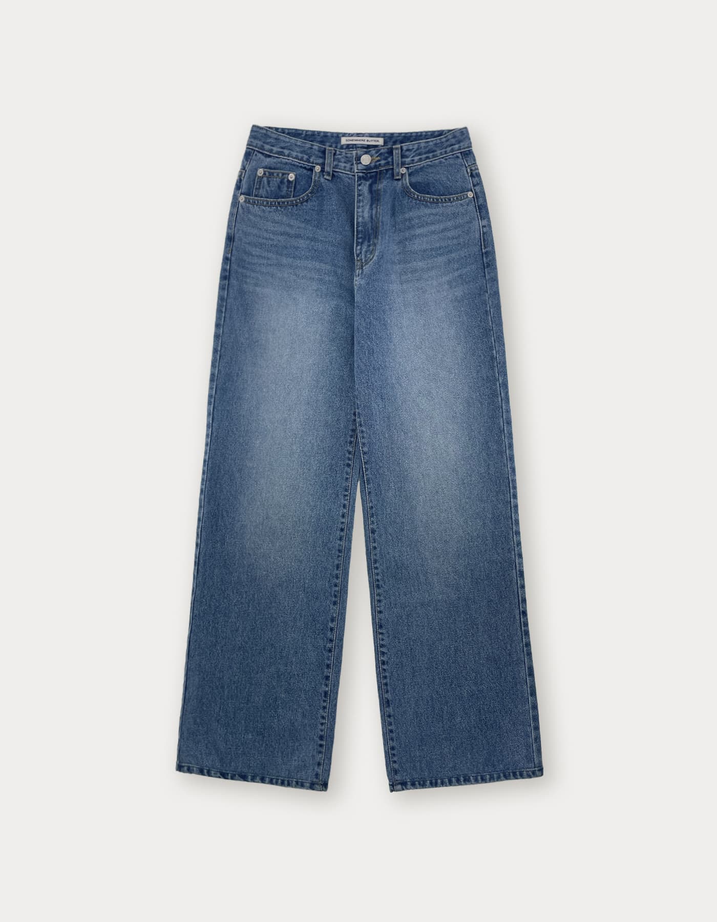 Ten Wide Denim Pants - Middle Blue