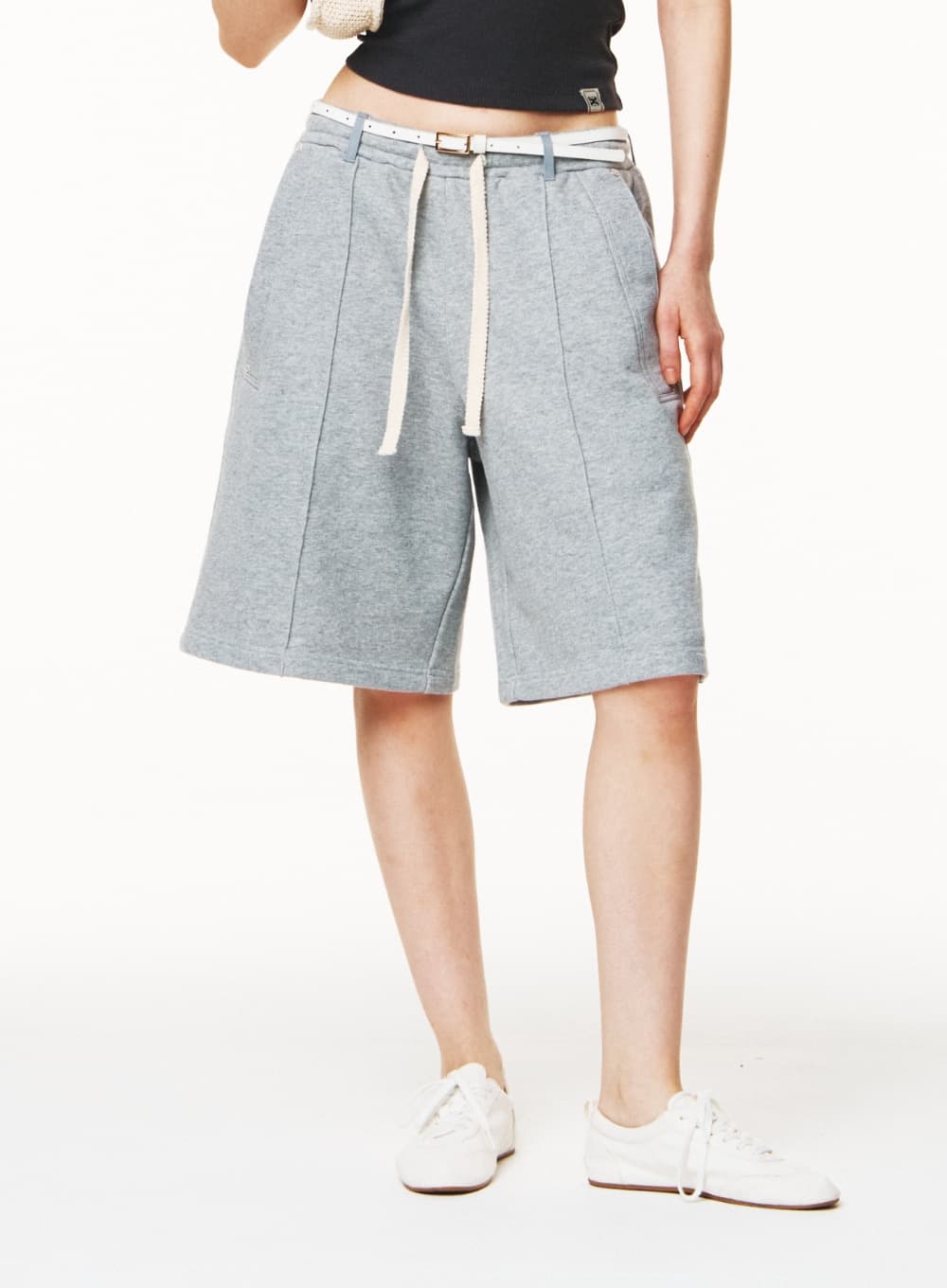 Teo Cotton Bermuda Pants - Melange Gray