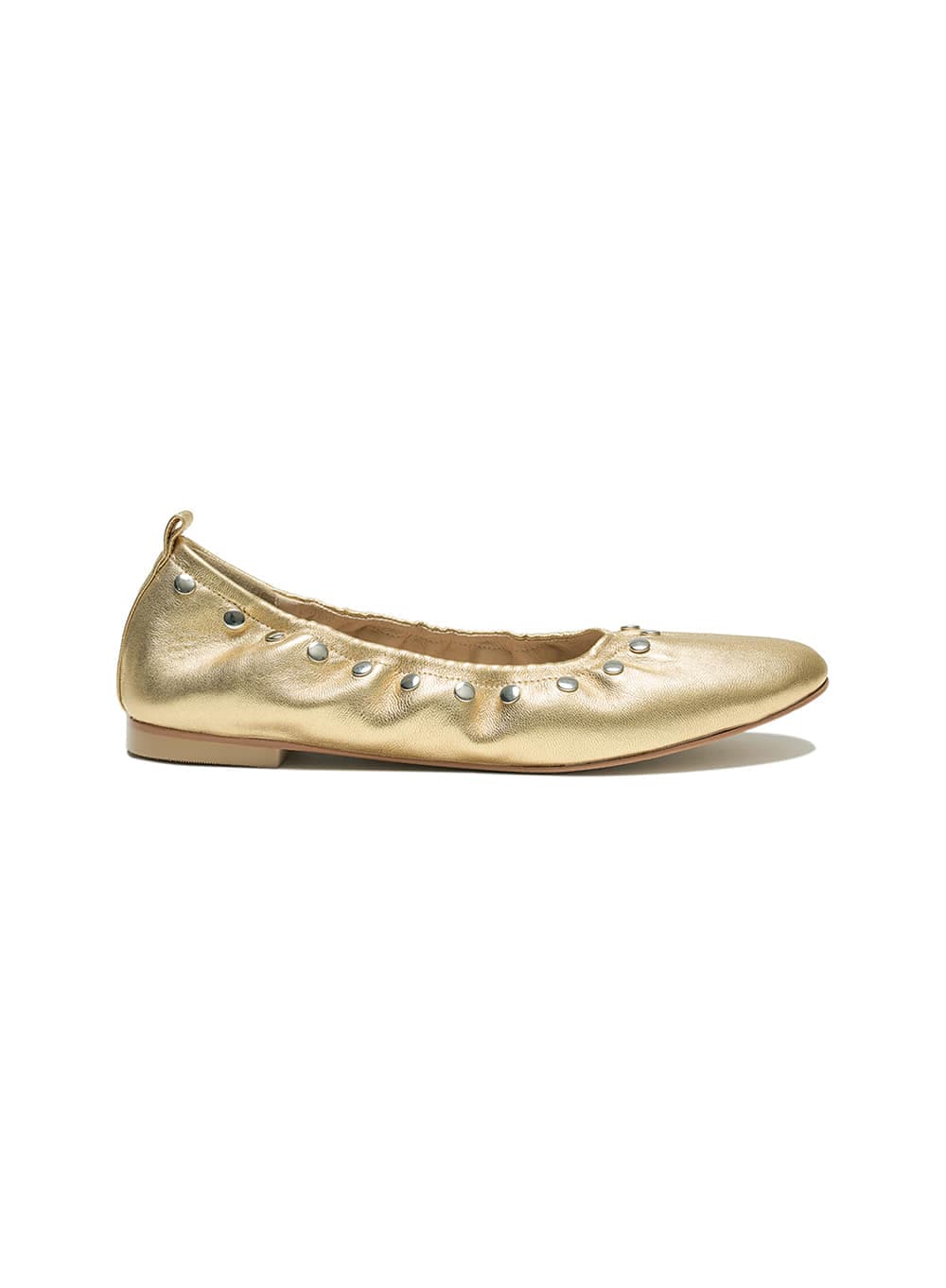 STUDDED POINTED FLAT SHOES_GOLD