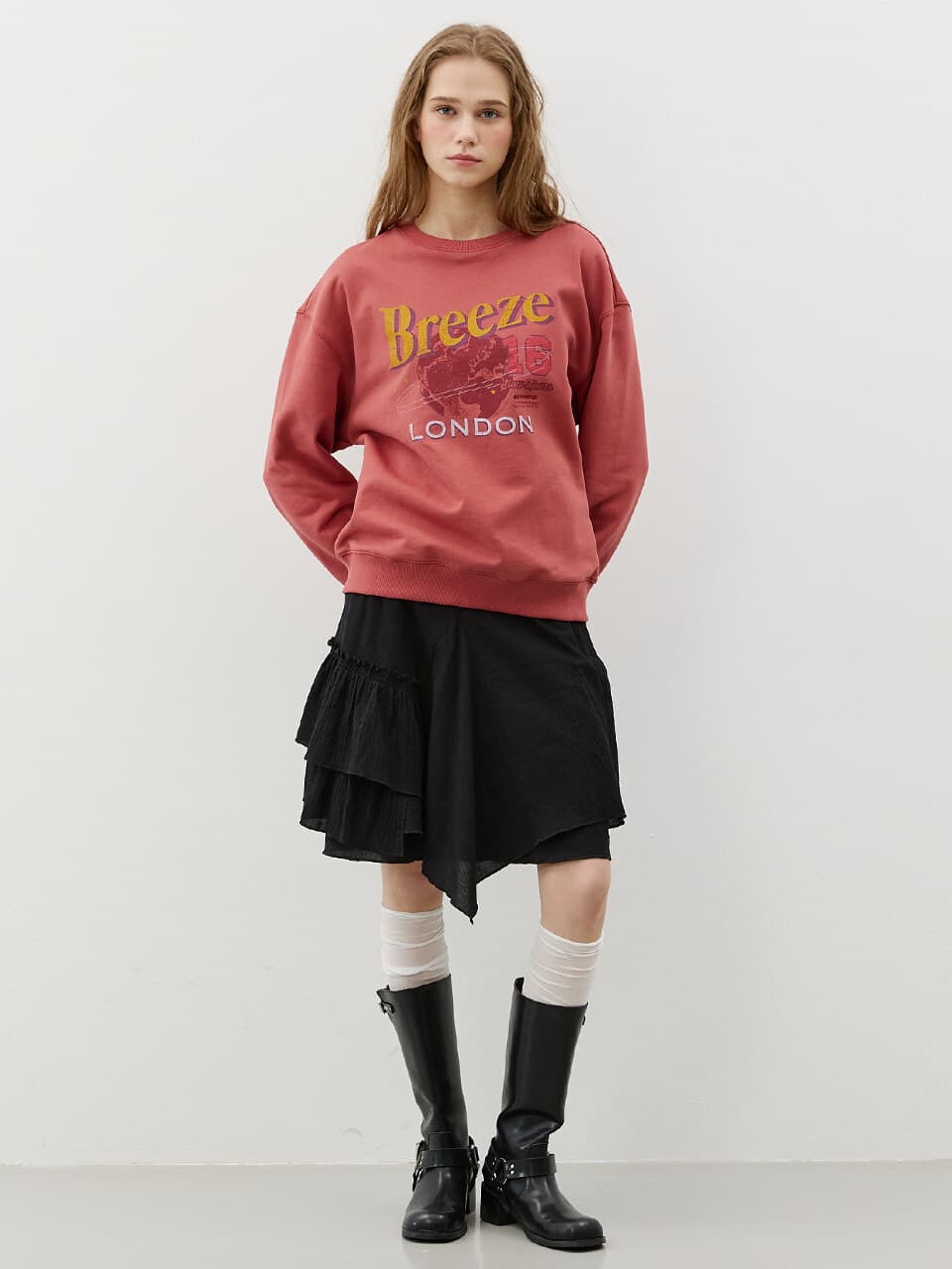 런던 브리즈 스웨트 셔츠_ROSE