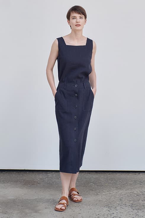 22MN linen H-line skirt [NA]
