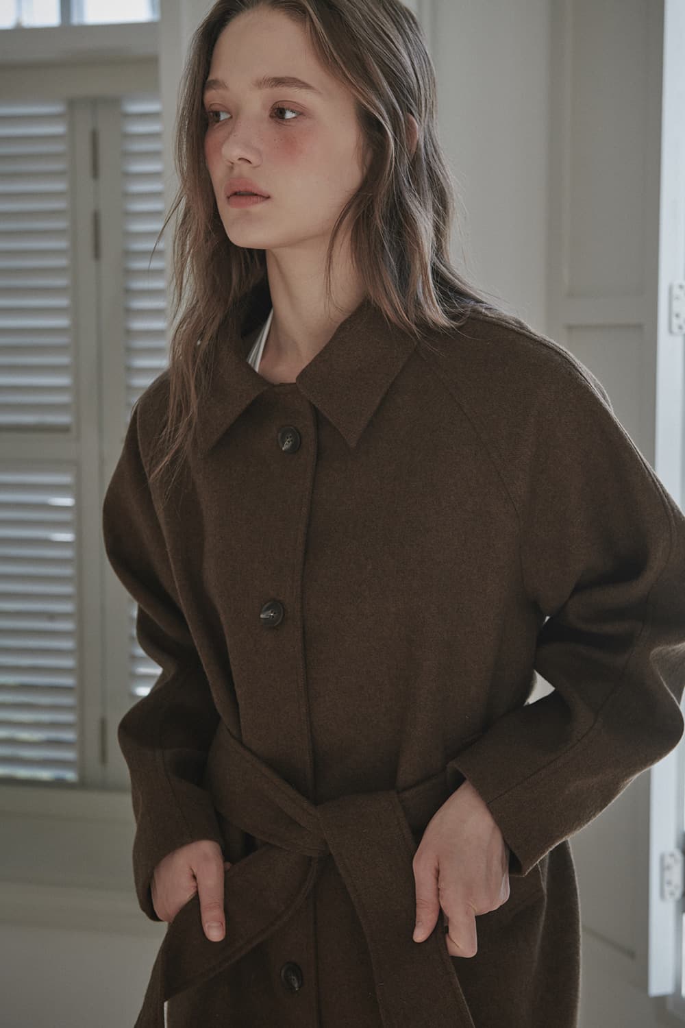Gemma Wool Half Coat - Brown