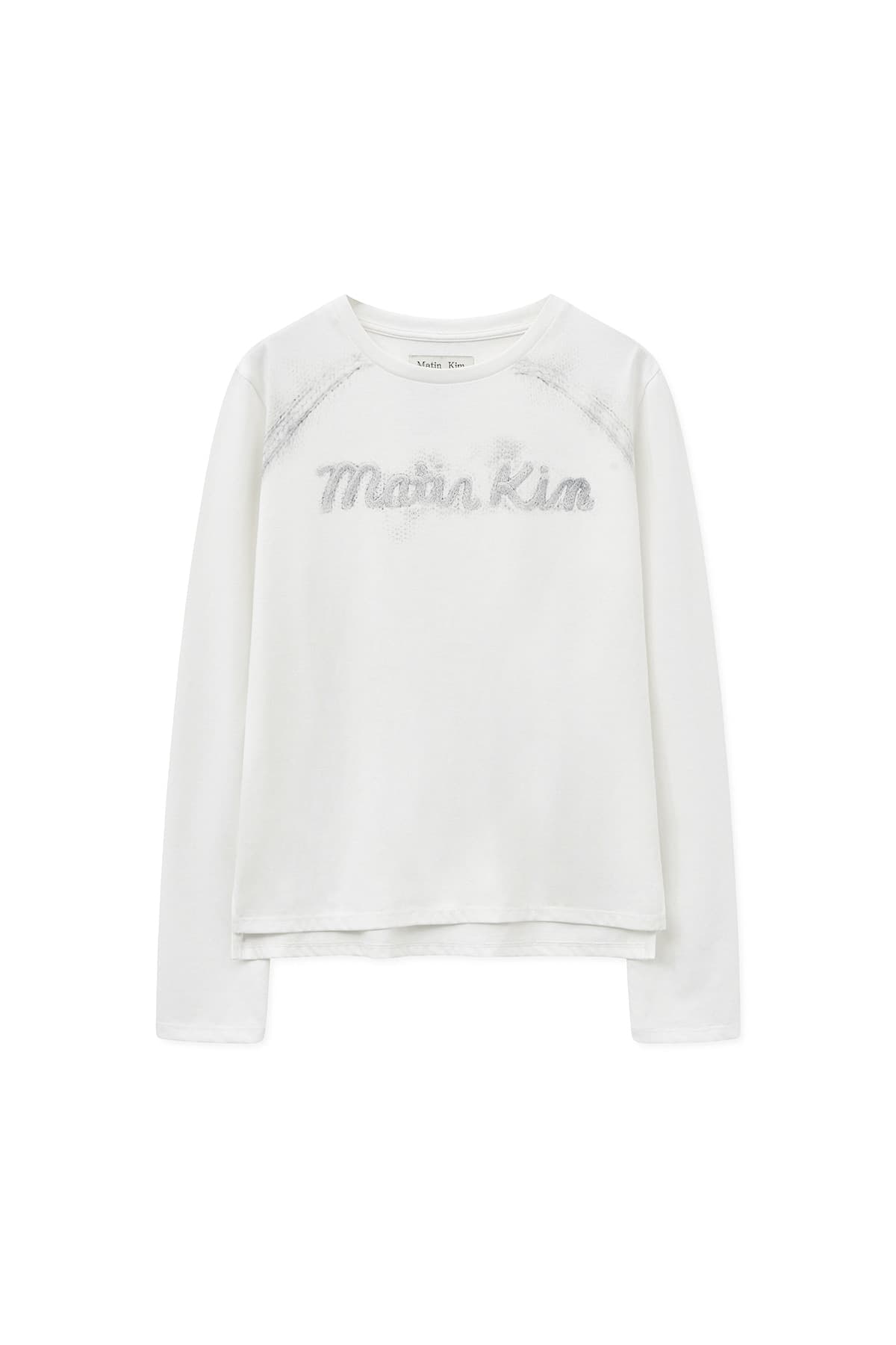 LETTERING GRAPHIC LONG SLEEVE TOP FOR WOMEN IN WHITE