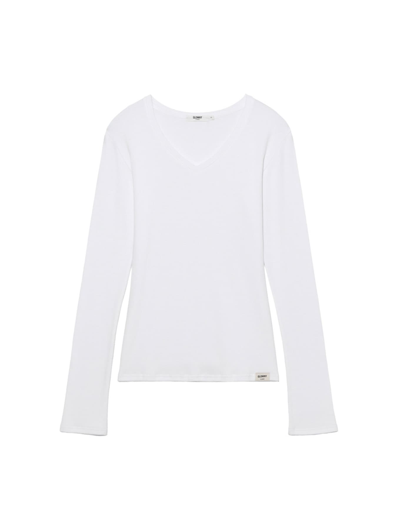 G CLASSIC V-NECK RIB LONG SLEEVE (WHITE)