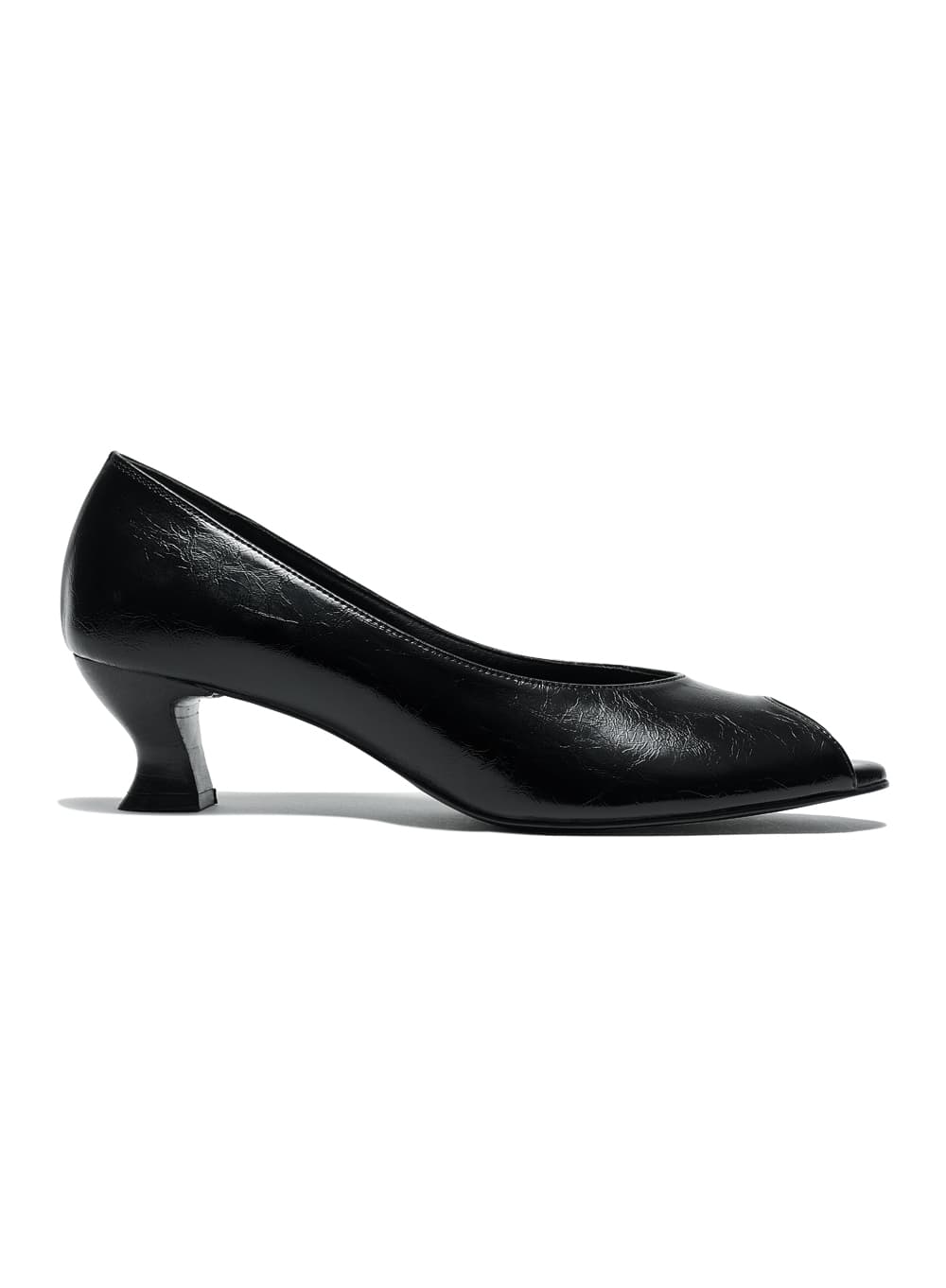 LEATHER OPEN TOE PUMPS_BLACK