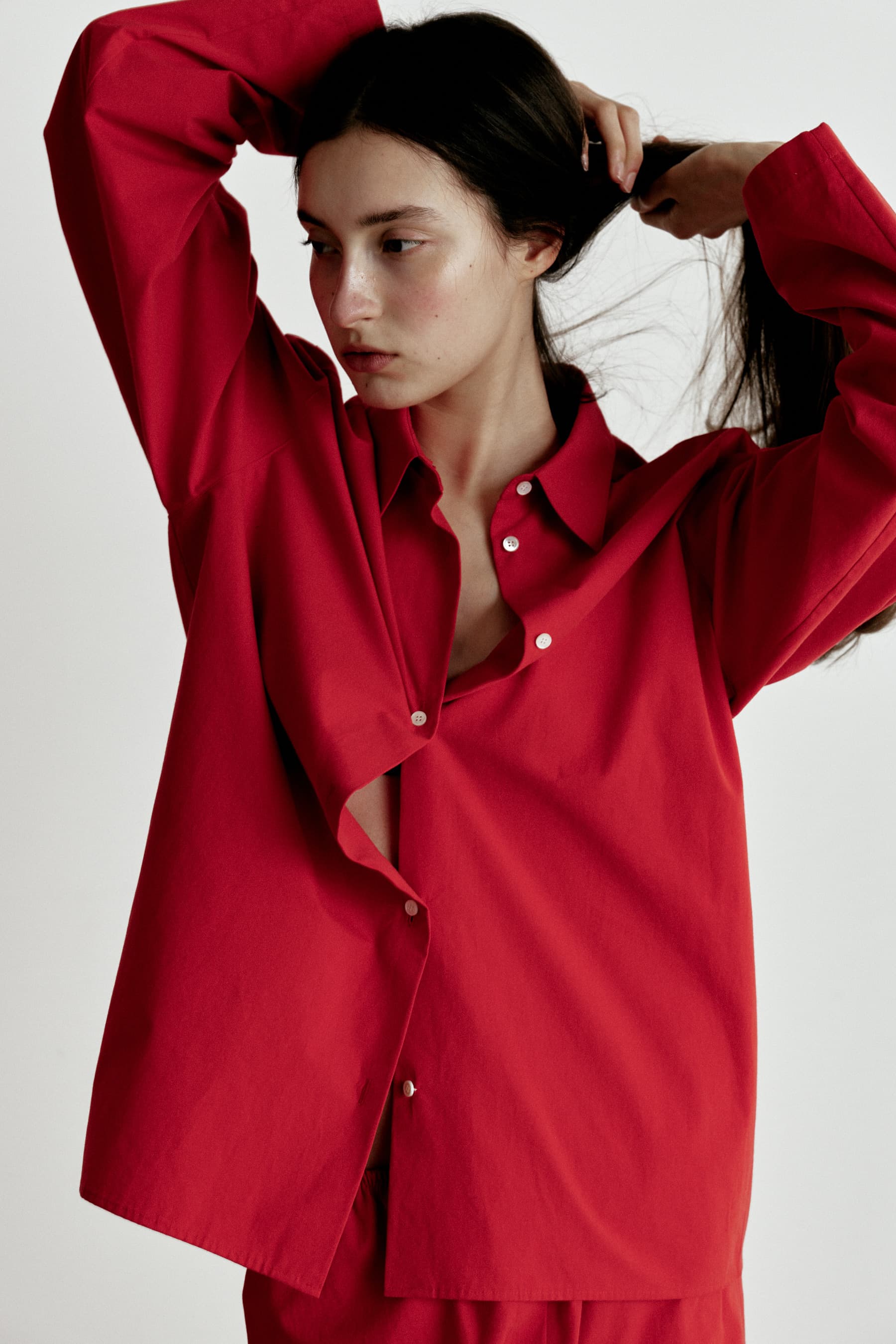 SOFTY COTTON SHIRT [DARK RED]